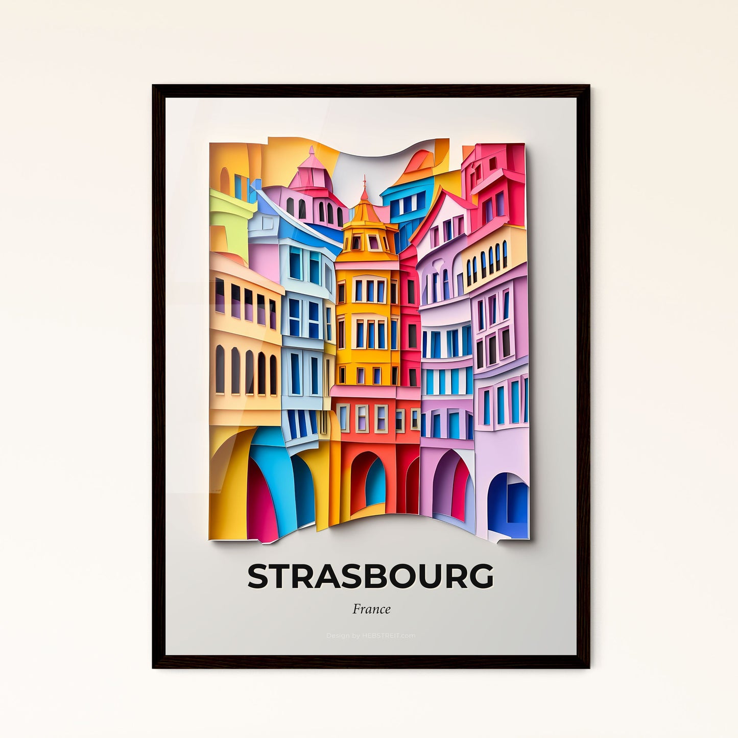 Vivid Strasbourg, France - a colorful city is shown in a paper cutout