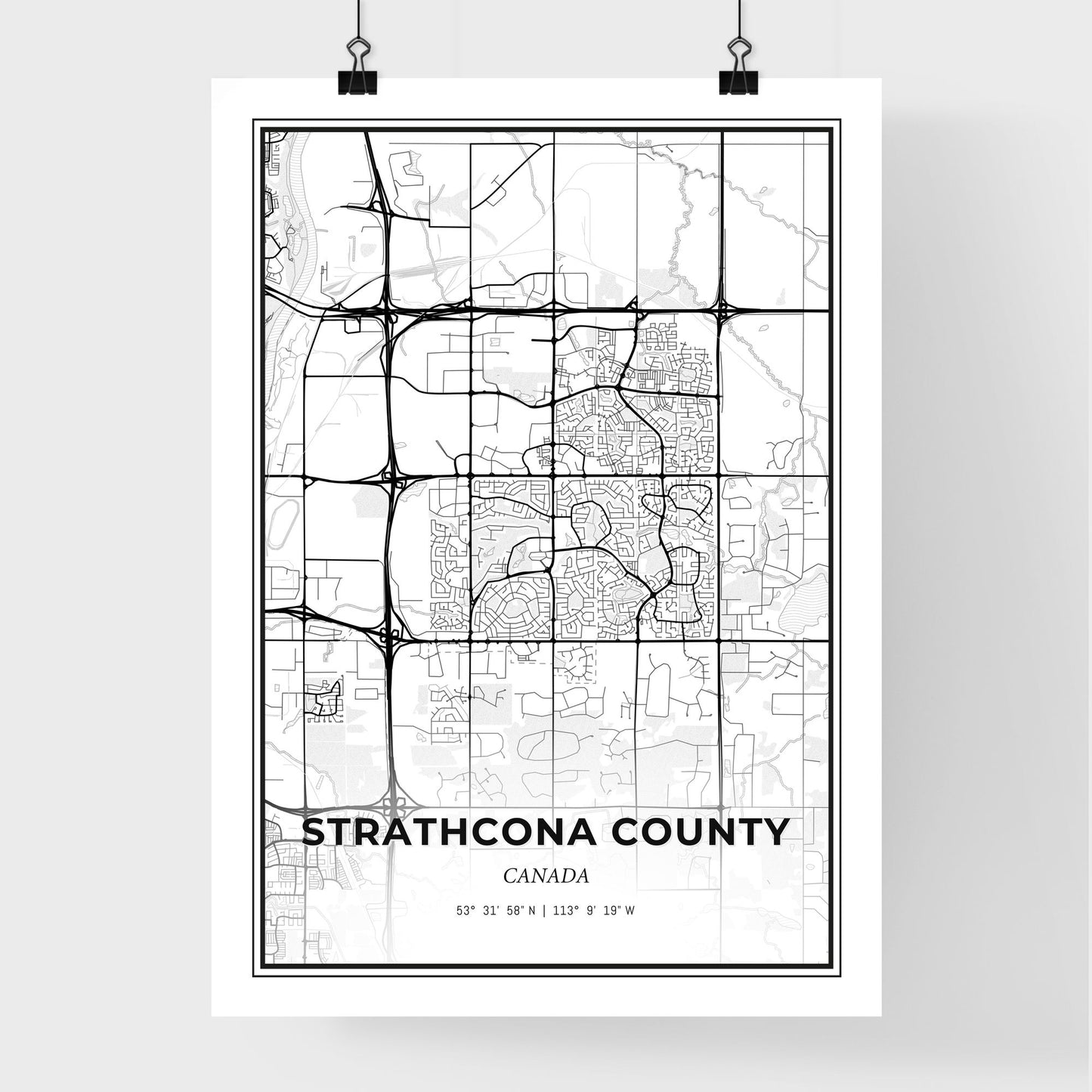 Strathcona County Canada - Premium City Map Poster