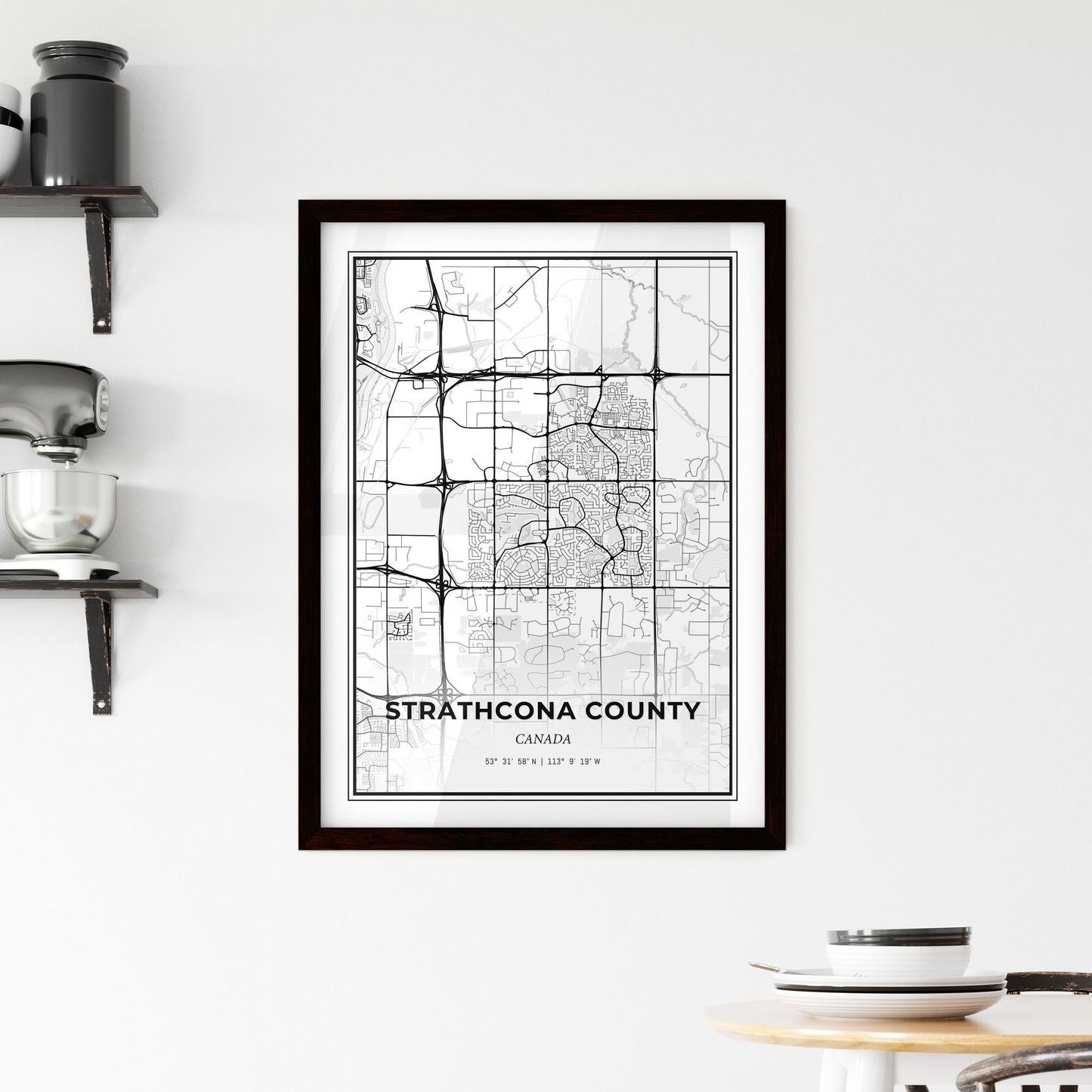 Strathcona County Canada - Minimal City Map