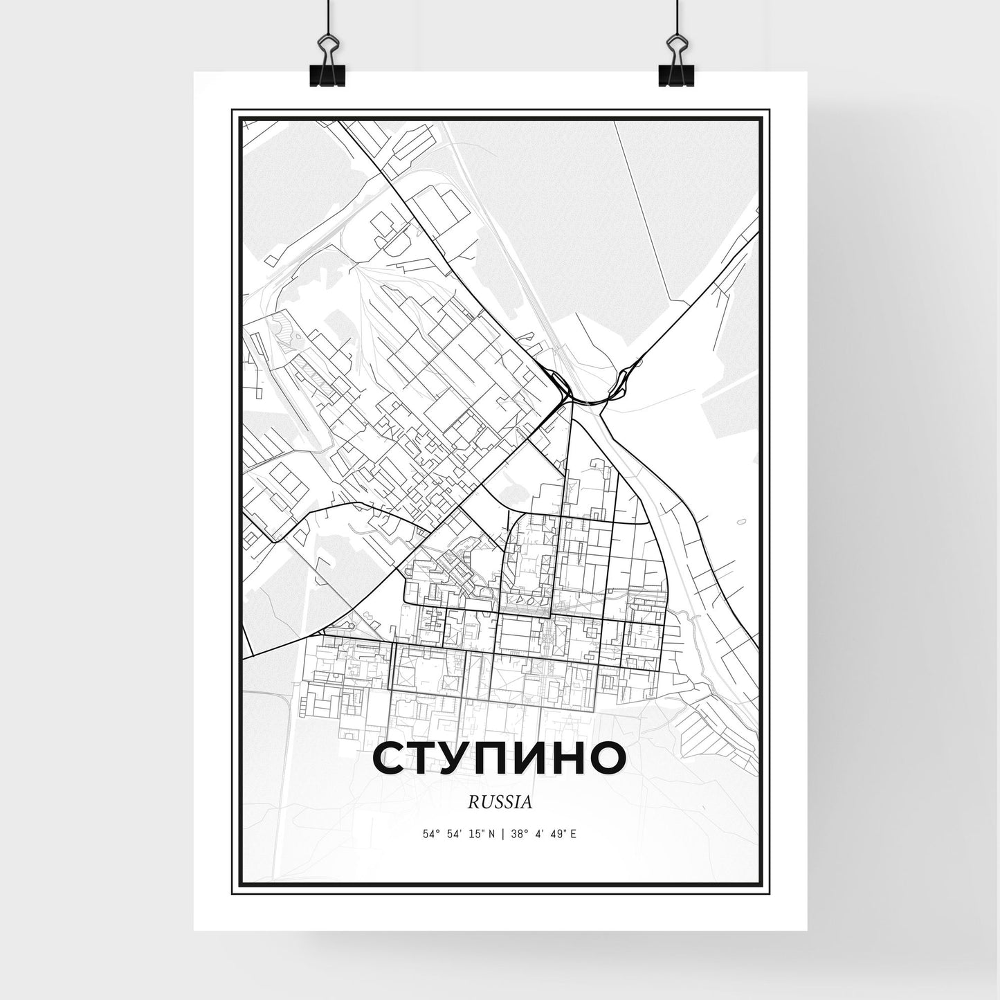 Stupino Russia - Premium City Map Poster