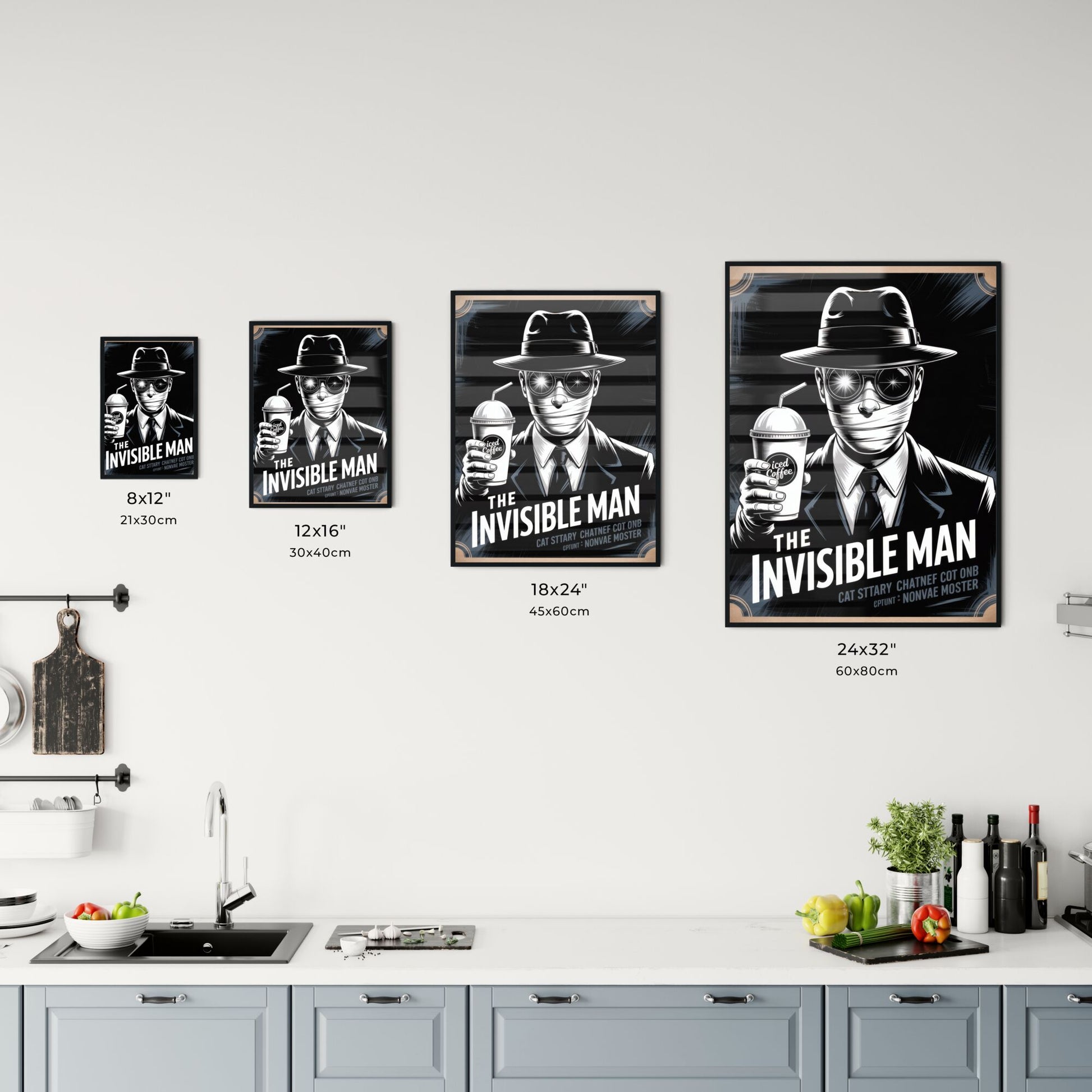 Stylish Artwork Featuring a Mysterious Figure with Iced Coffee, Evoking Intrigue and a Modern Twist on Classic Themes. Chart