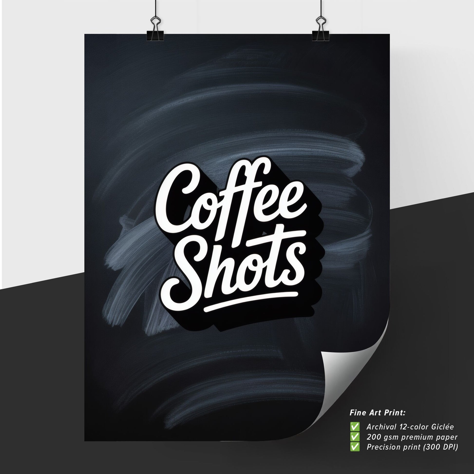 Stylish Coffee Shots Logo on Chalkboard Background for Beverage Branding and Café Promotions