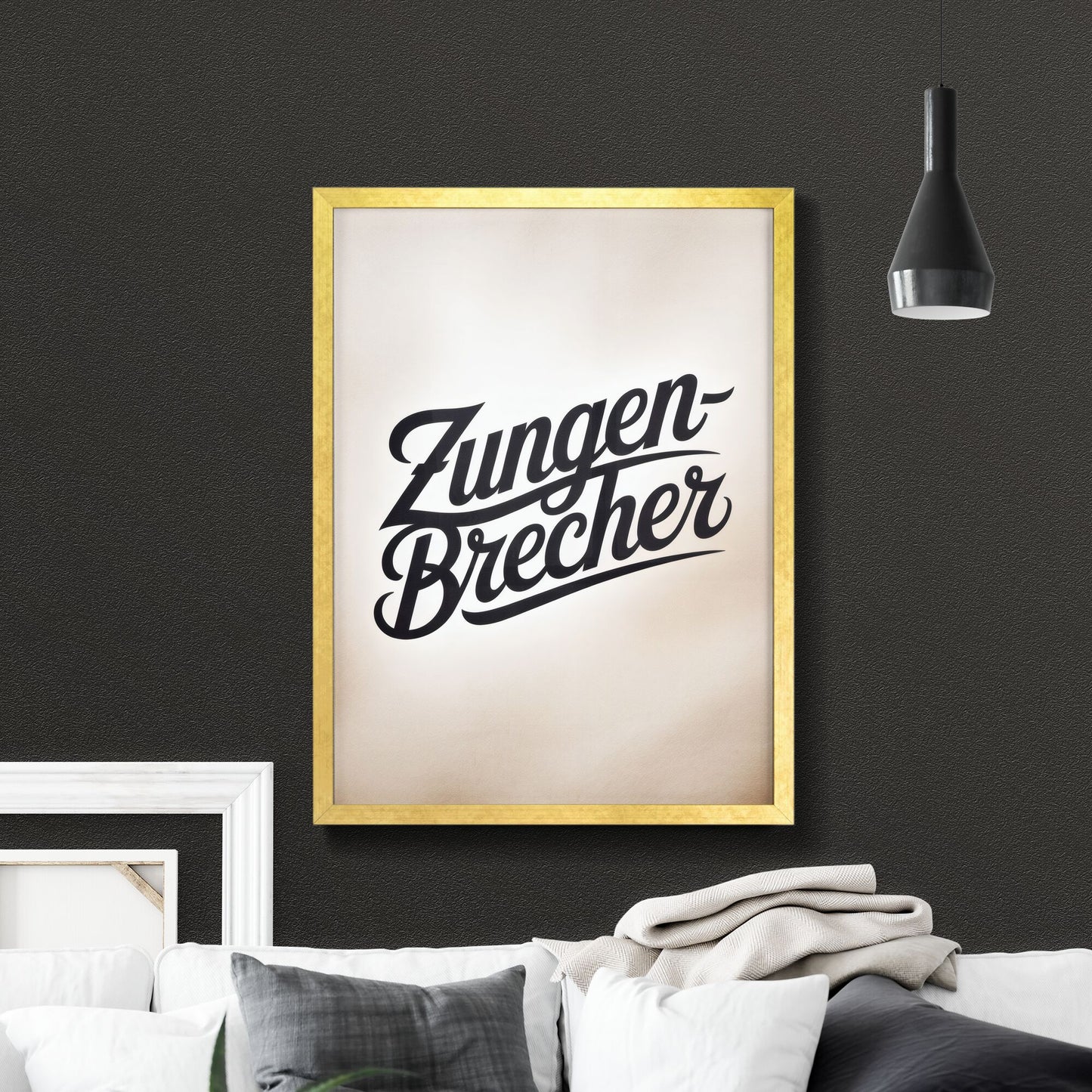 Stylish handwritten typography 'Zungen-Brecher' on a soft gradient background for modern branding and design projects.