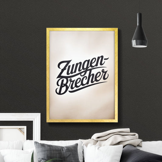Stylish handwritten typography 'Zungen-Brecher' on a soft gradient background for modern branding and design projects.