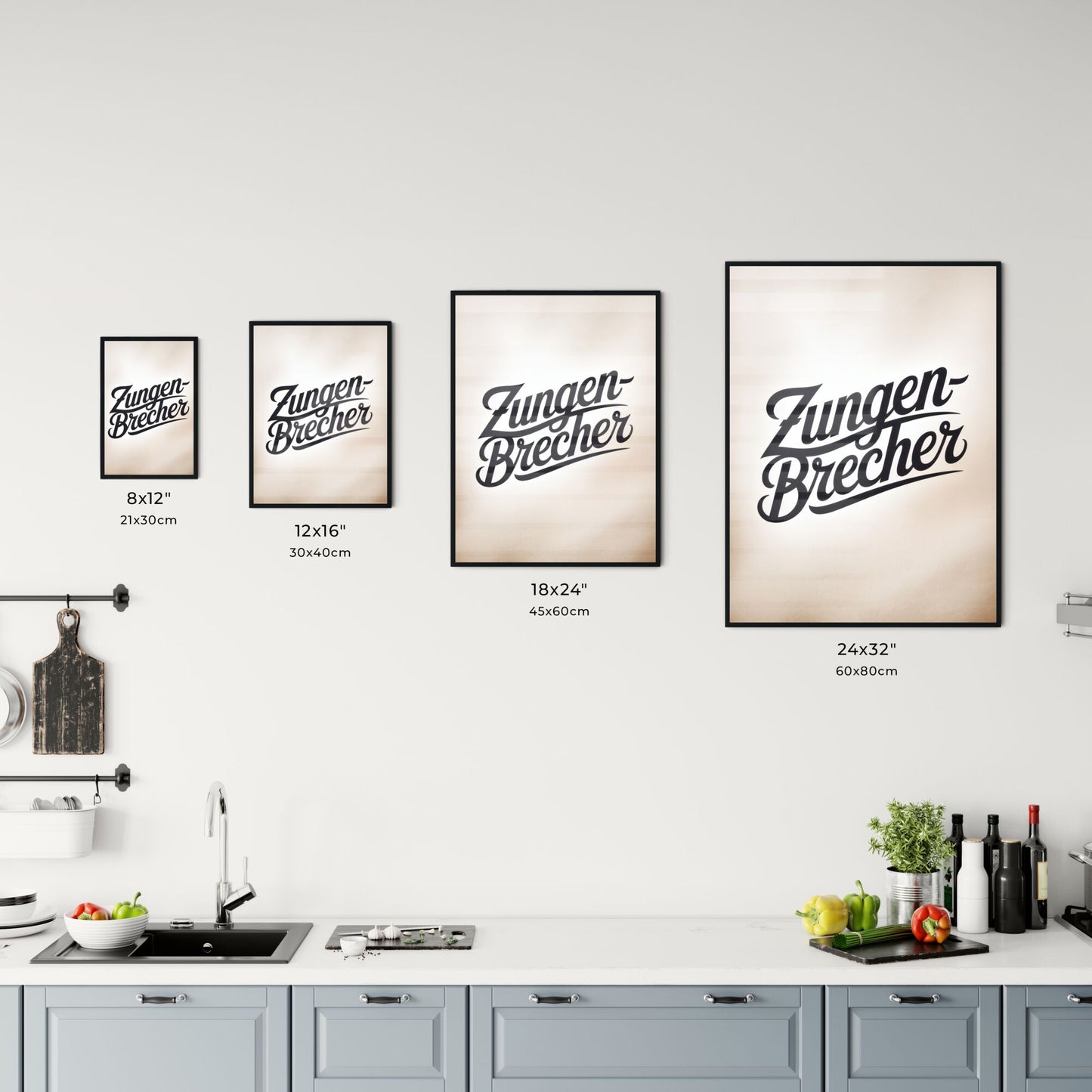 Stylish handwritten typography 'Zungen-Brecher' on a soft gradient background for modern branding and design projects. Chart