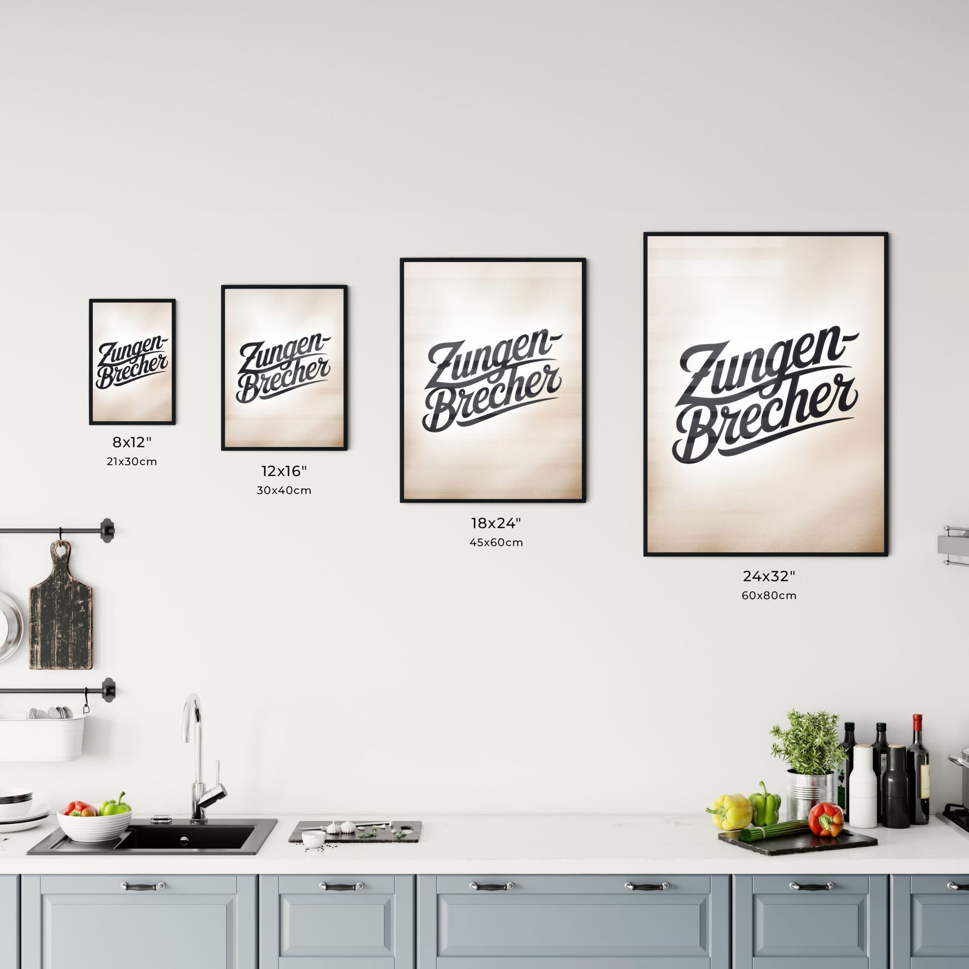 Stylish handwritten typography 'Zungen-Brecher' on a soft gradient background for modern branding and design projects. Chart