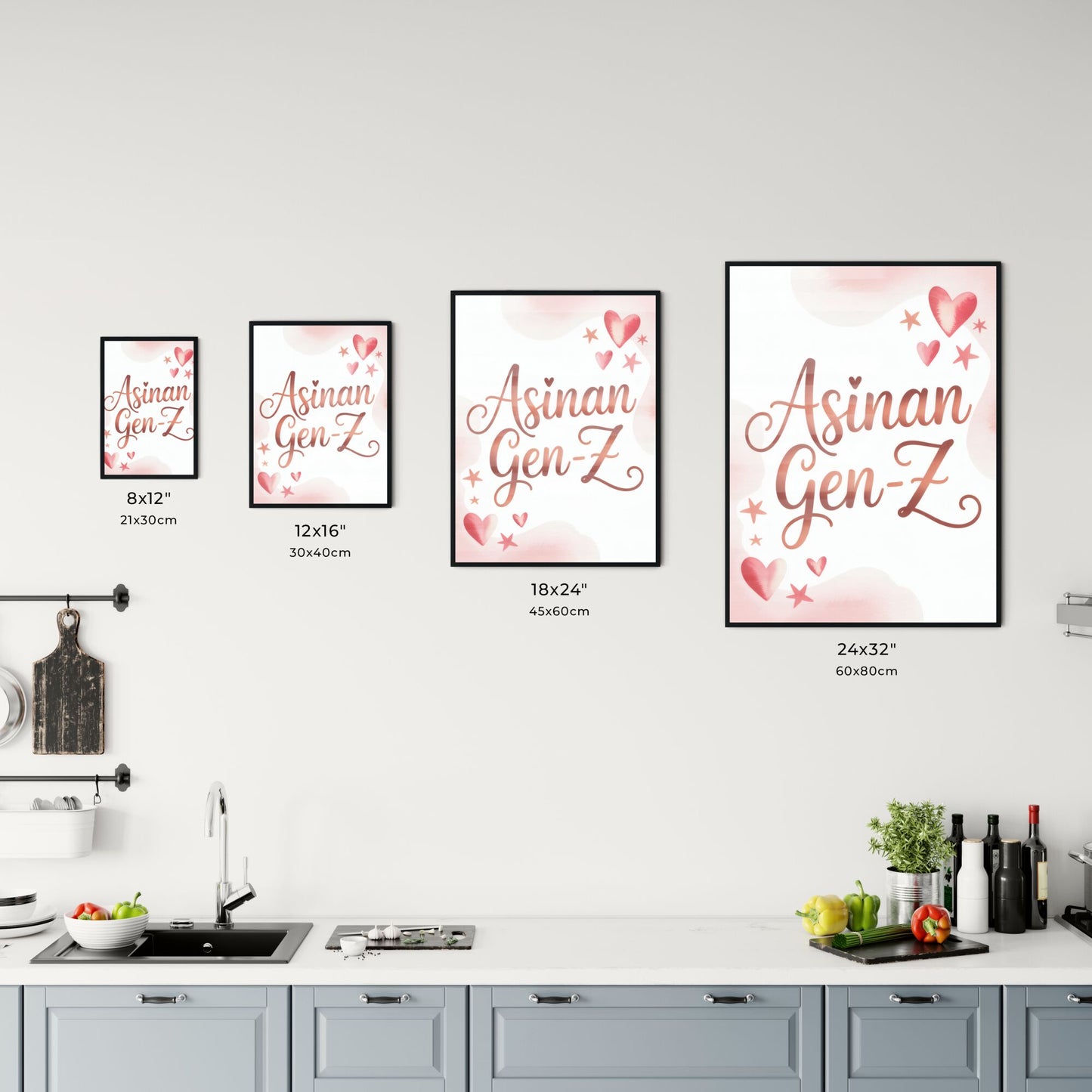Stylish and Playful 'Asinan Gen-Z' Typography Design with Hearts and Stars for Trendy Youth Themes. Chart