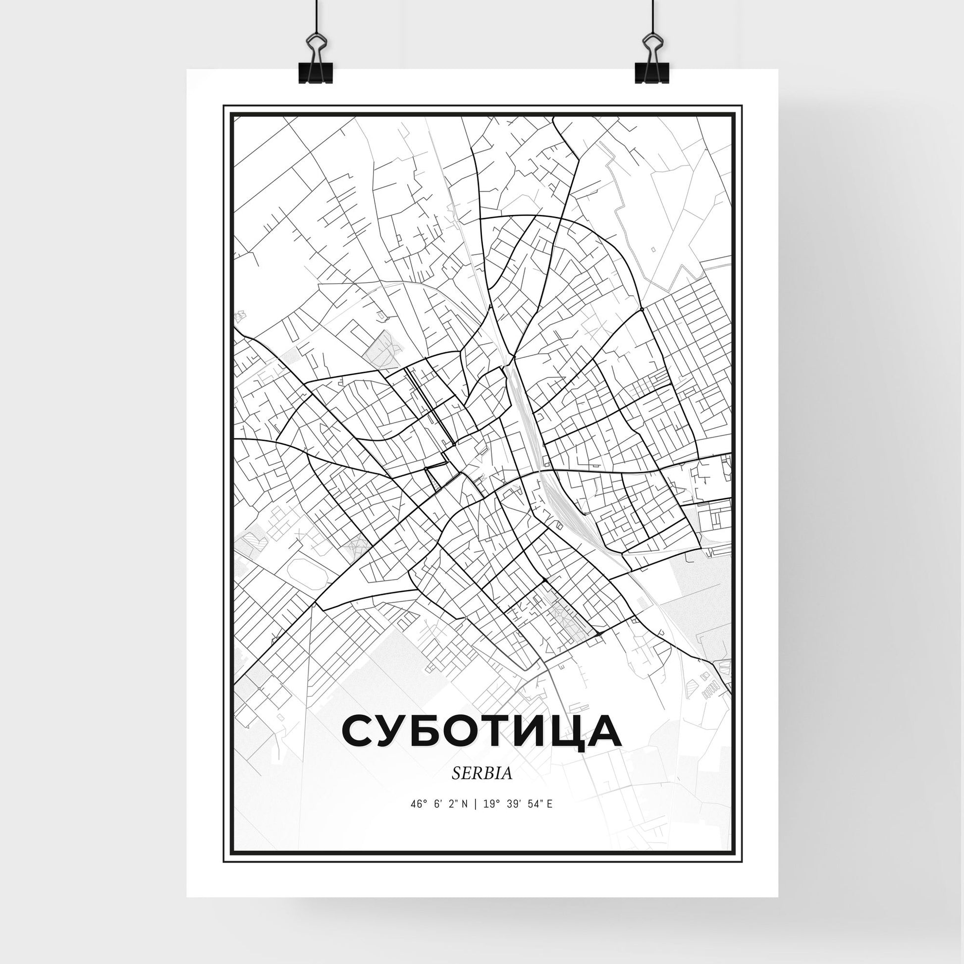 Subotica Serbia - Premium City Map Poster