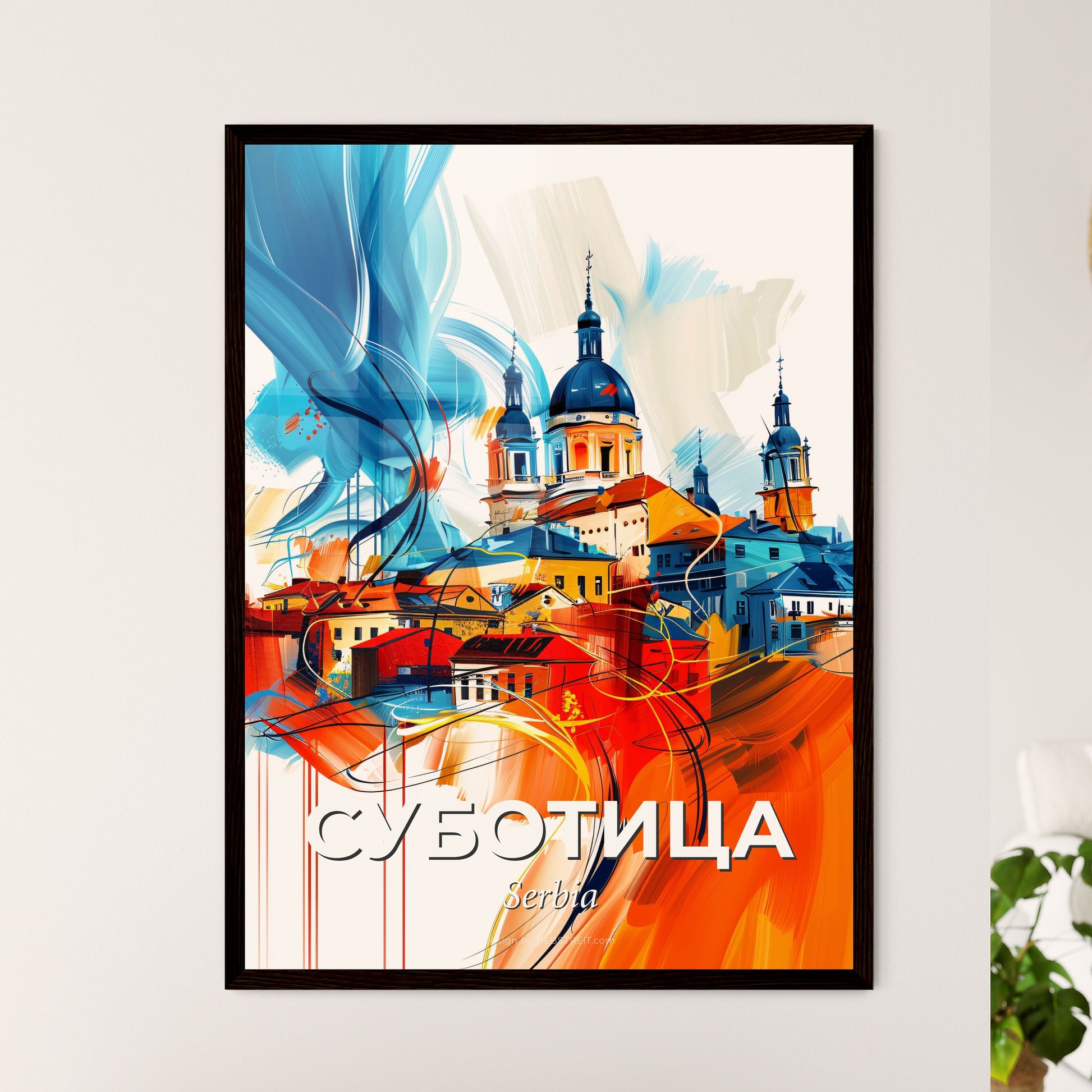 Vibrant Суботица, Serbia - A Painting Of A City