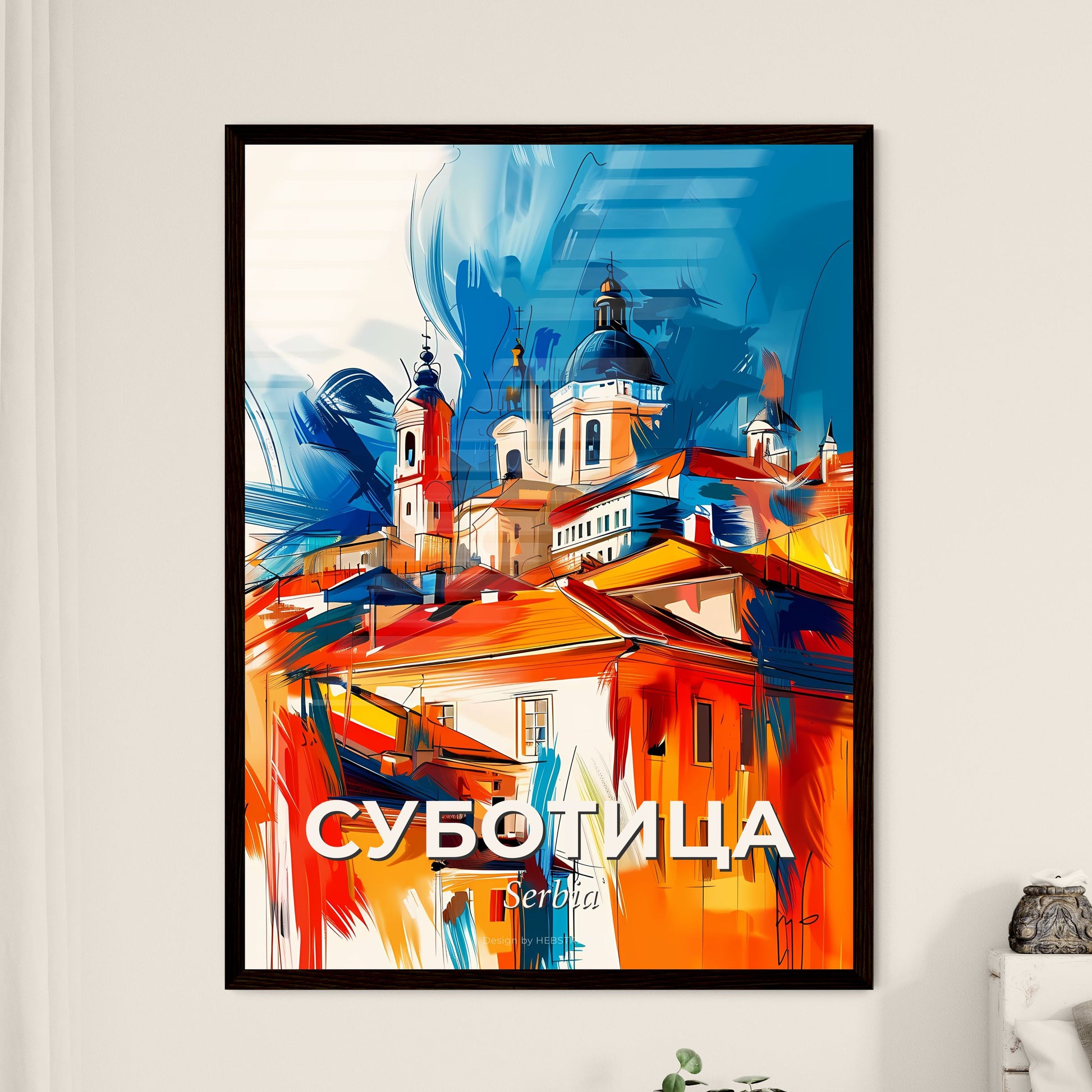 Vibrant Суботица, Serbia - A Painting Of A Building