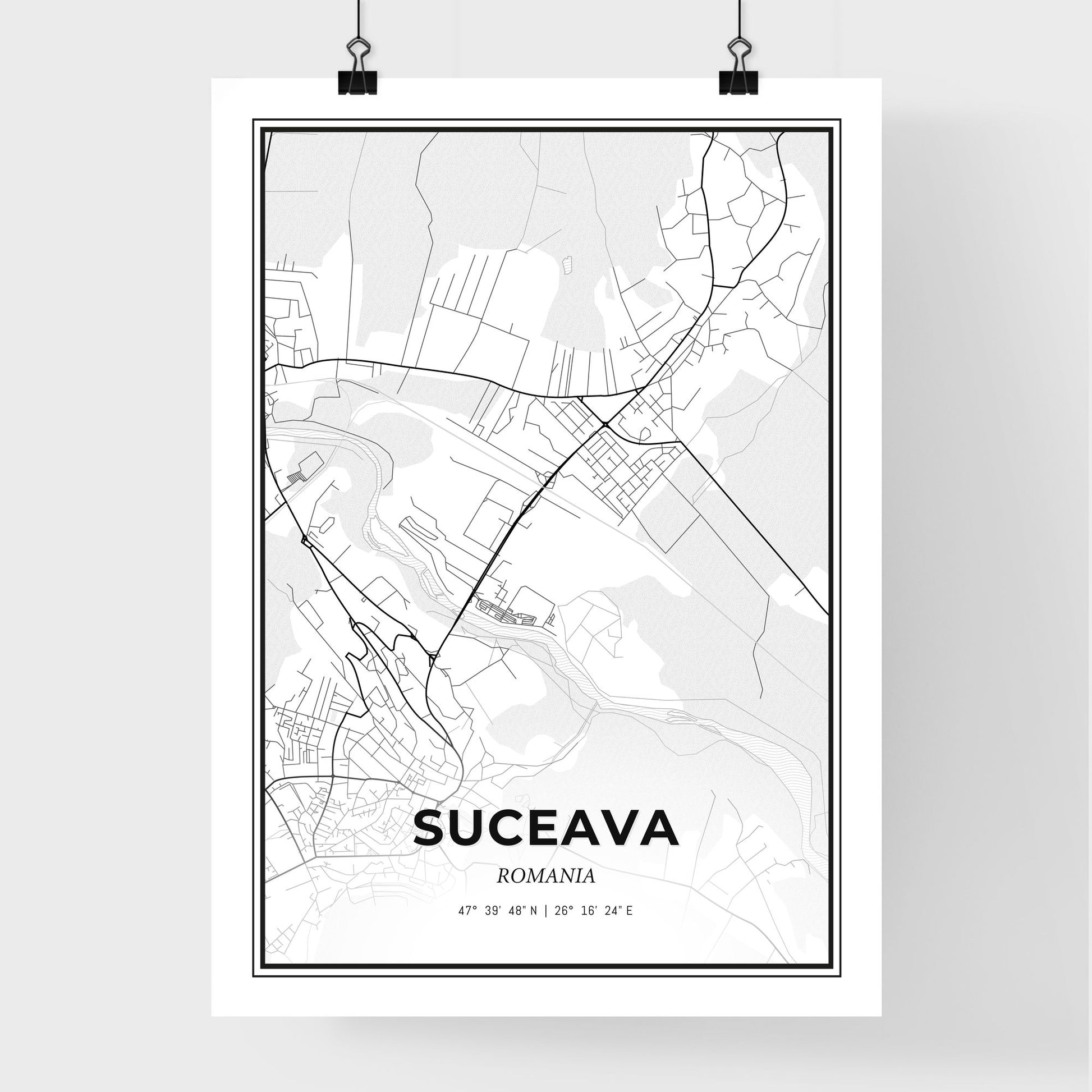 Suceava Romania - Premium City Map Poster