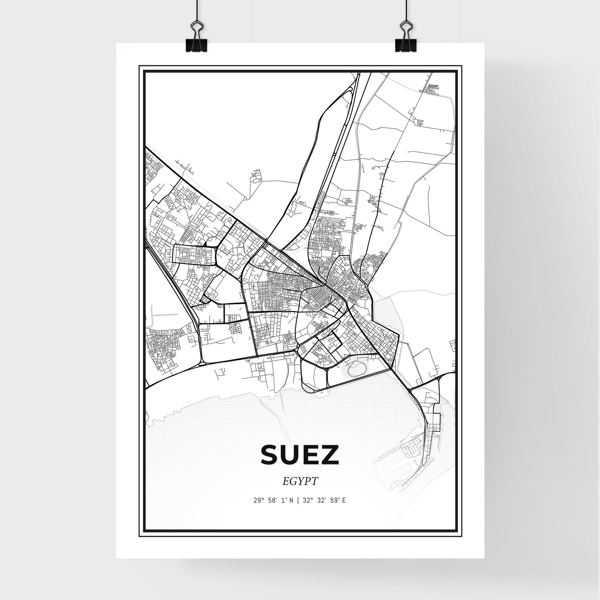 Suez Egypt - Premium City Map Poster