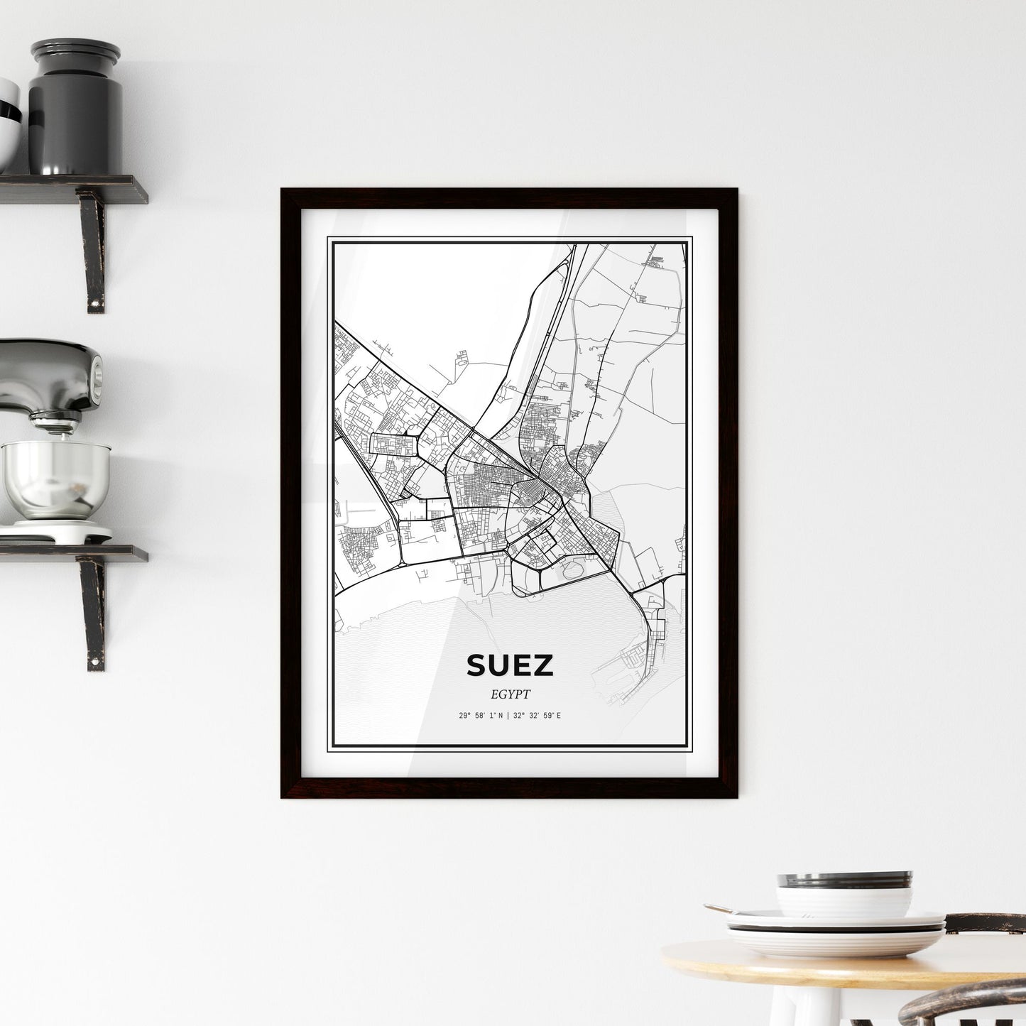 Suez Egypt - Minimal City Map