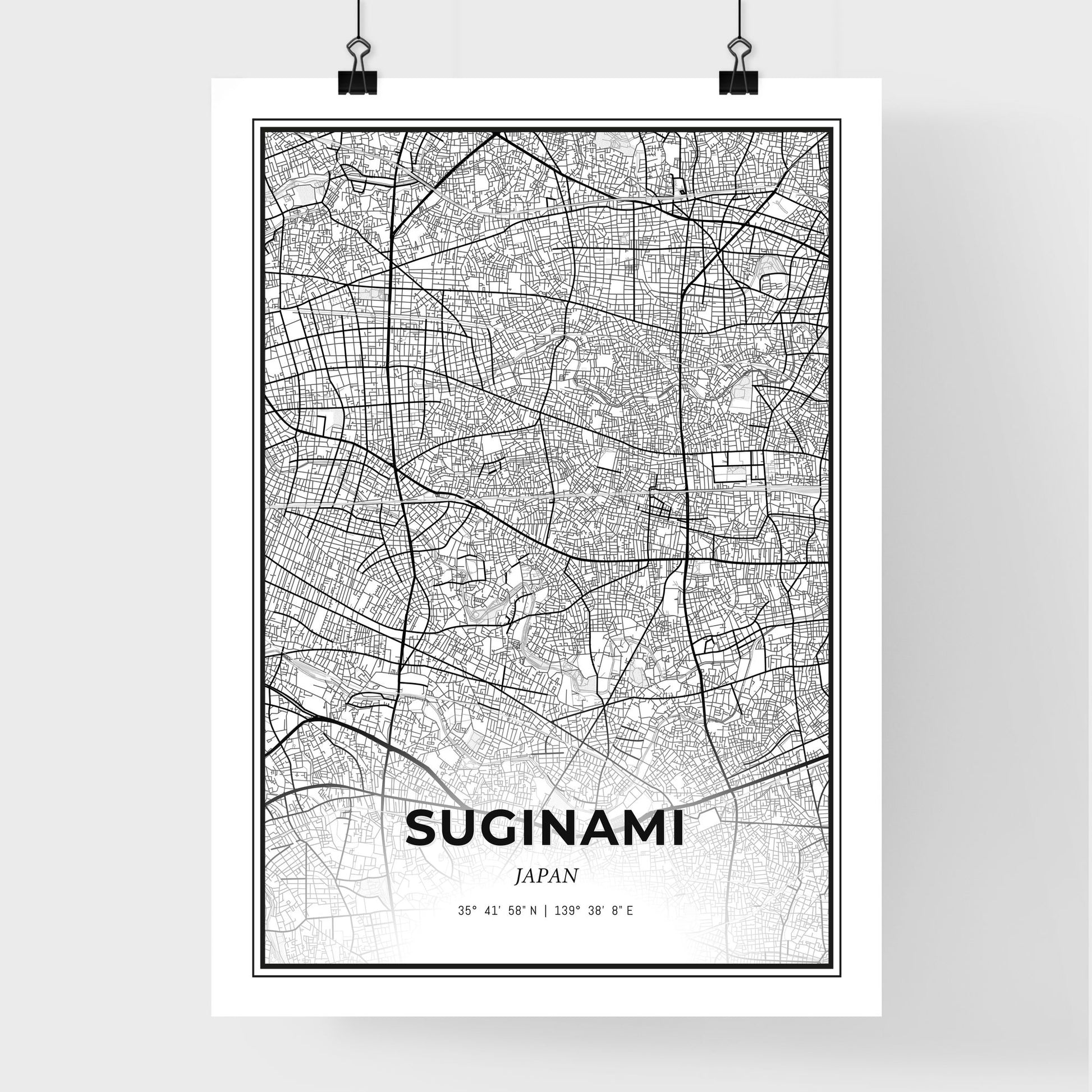 Suginami Japan - Premium City Map Poster