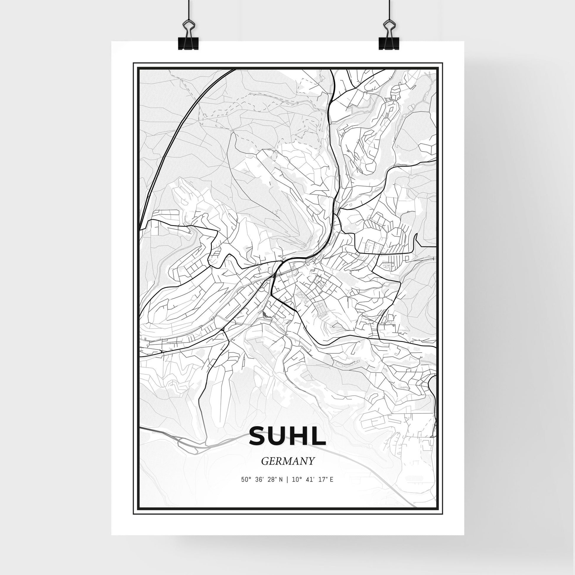 Suhl Germany - Premium City Map Poster