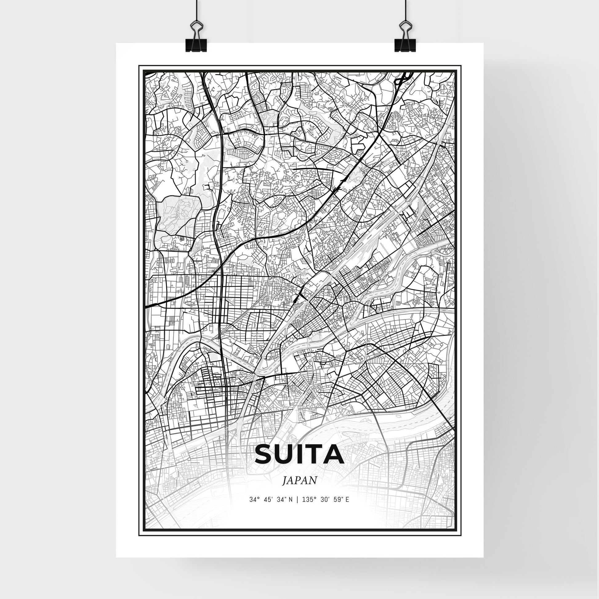 Suita Japan - Premium City Map Poster