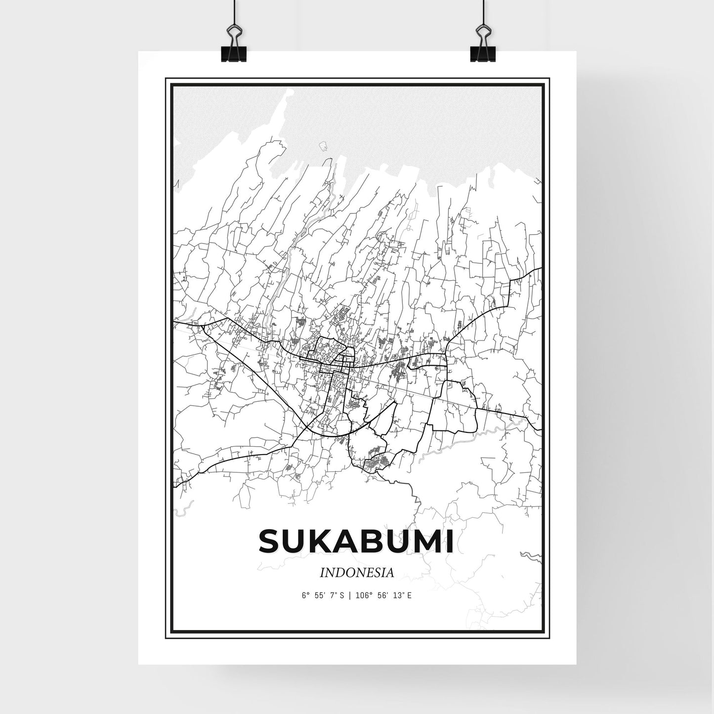 Sukabumi Indonesia - Premium City Map Poster