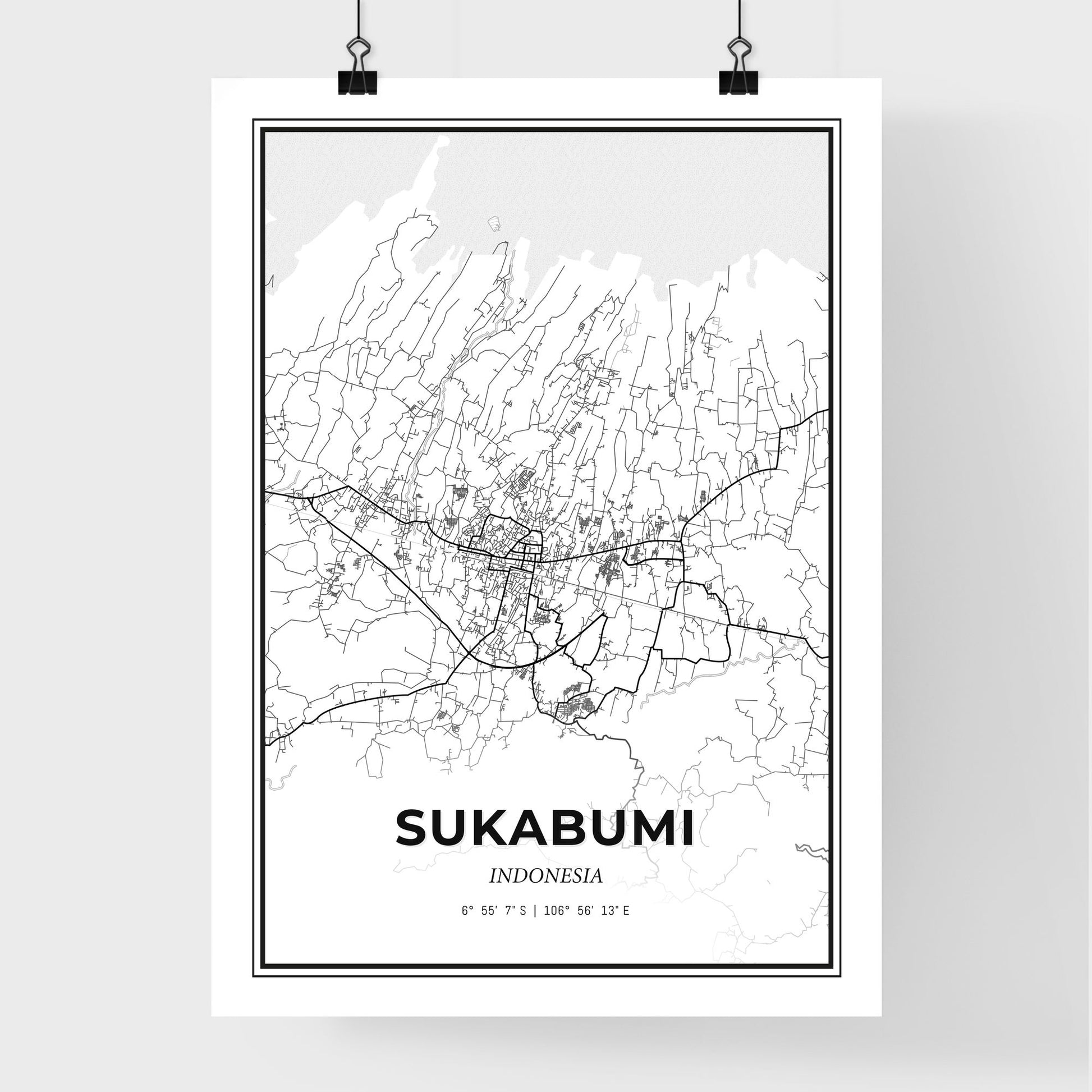 Sukabumi Indonesia - Premium City Map Poster