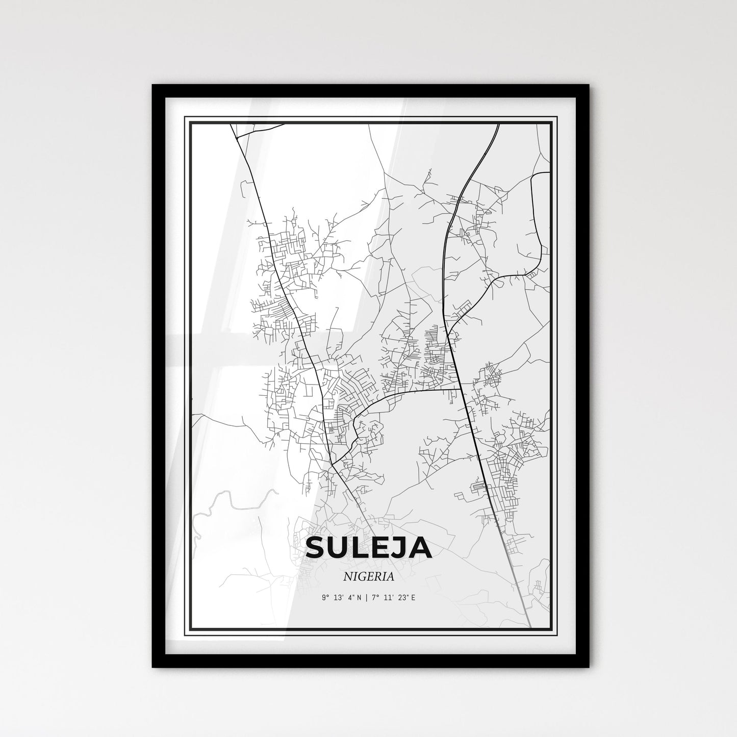 Suleja Nigeria - Scandinavian Style City Map for Modern Home Decor