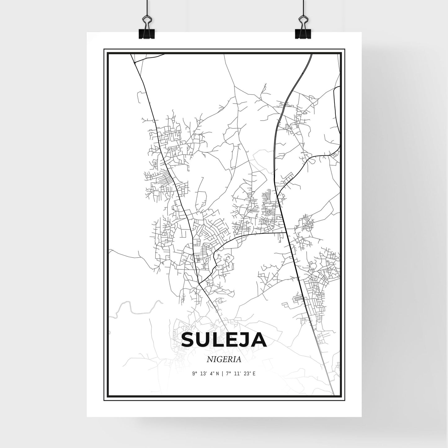 Suleja Nigeria - Premium City Map Poster