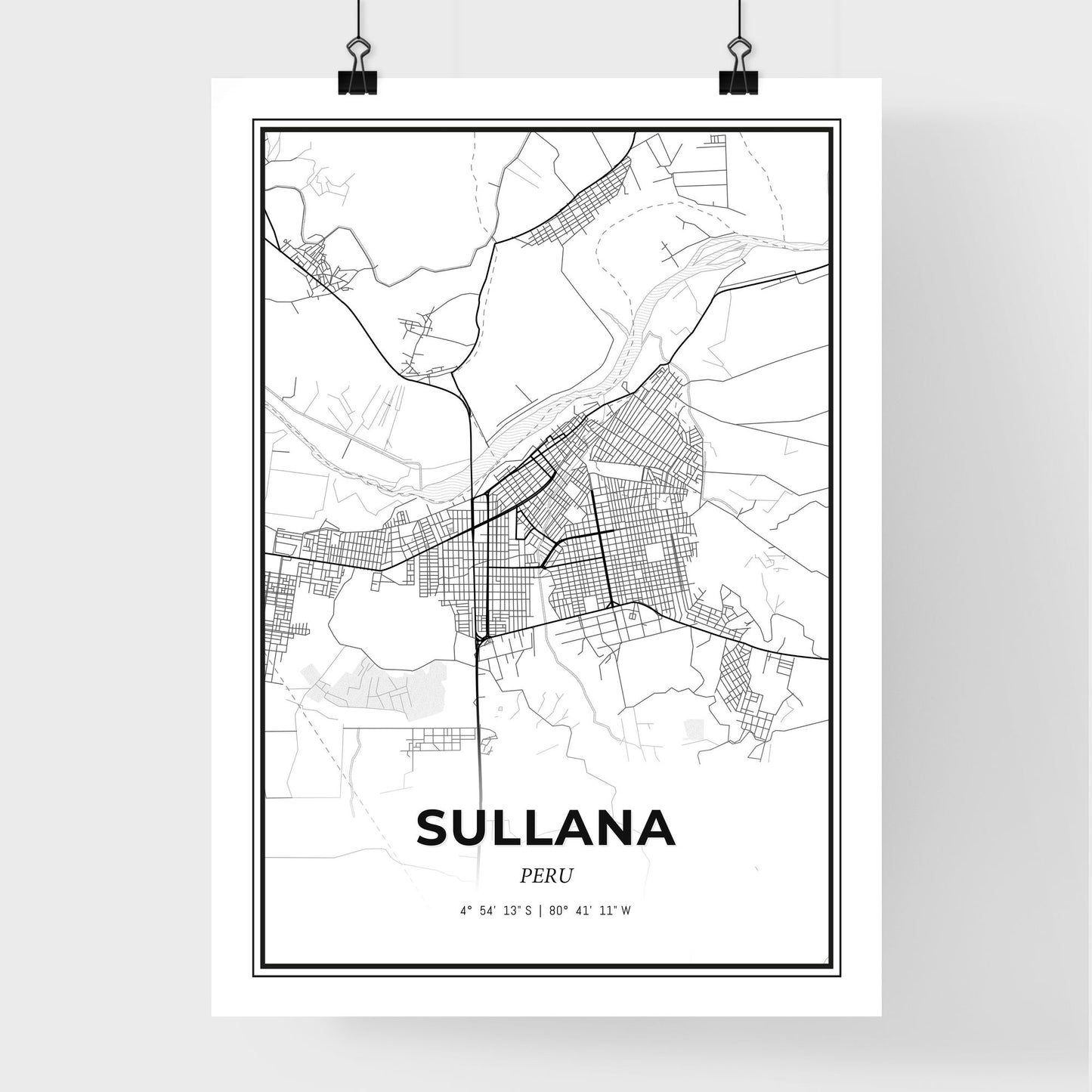 Sullana Peru - Premium City Map Poster