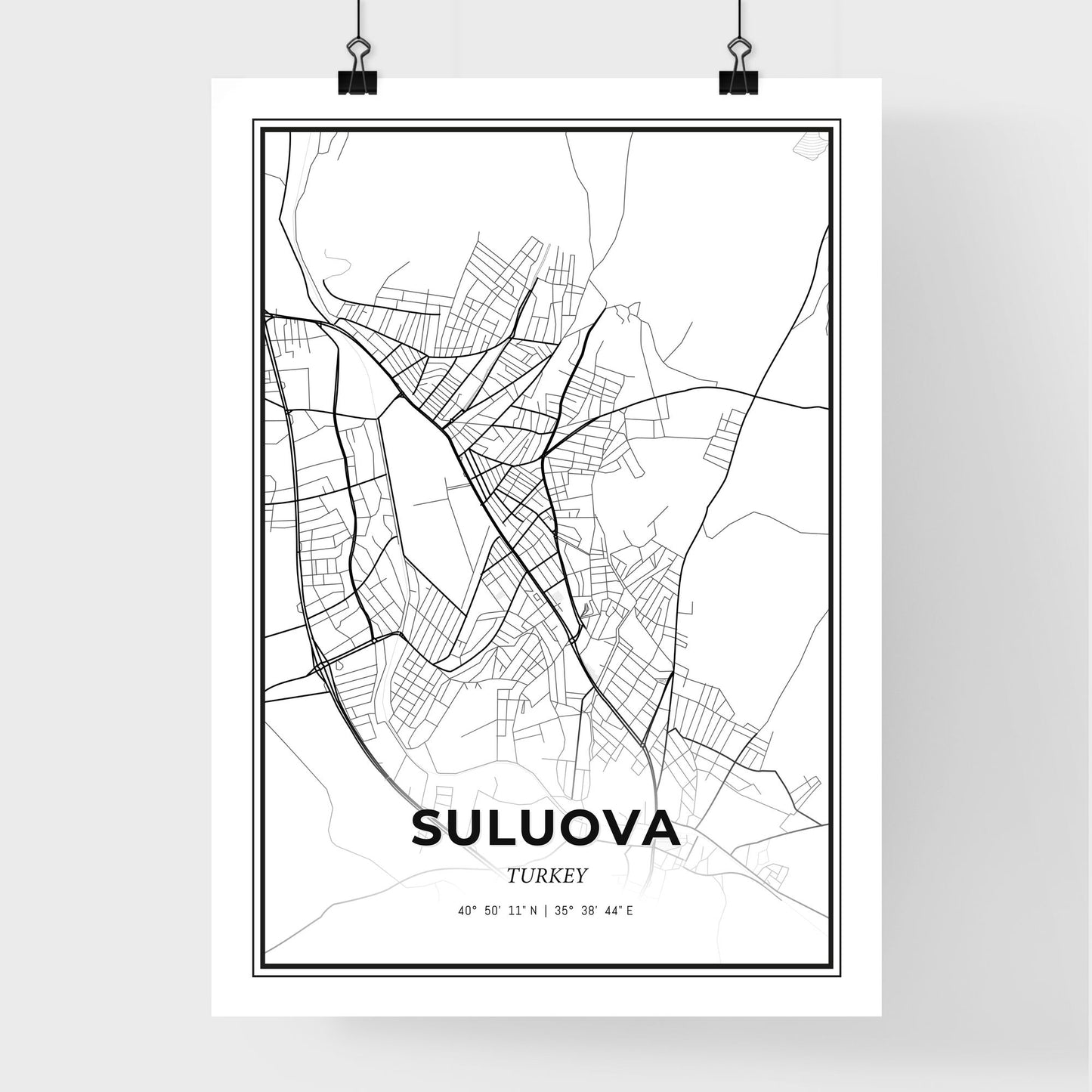 Suluova Turkey - Premium City Map Poster