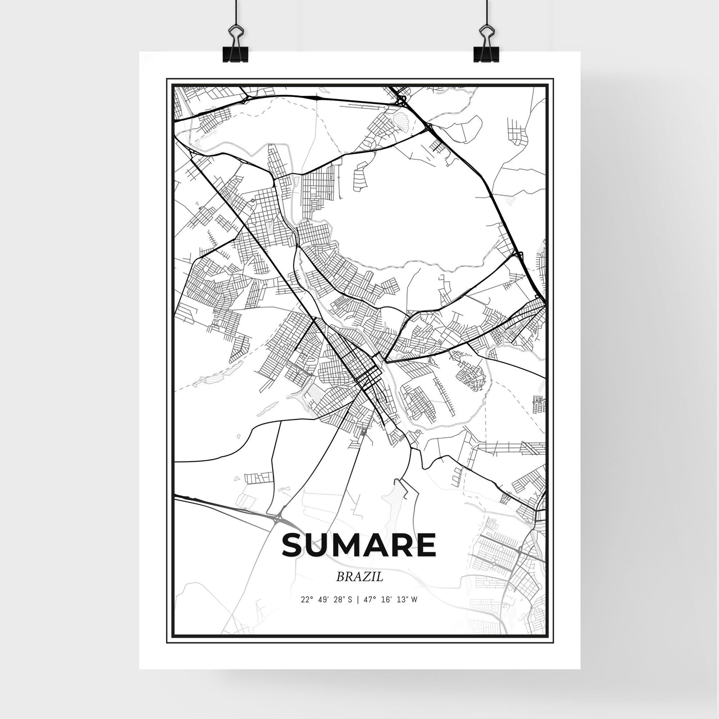 Sumare Brazil - Premium City Map Poster