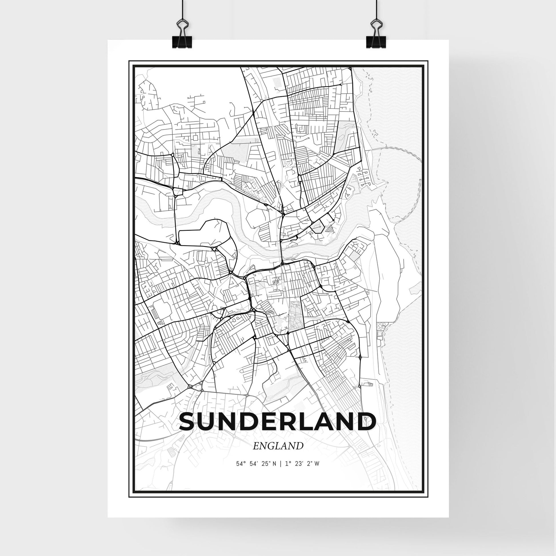 Sunderland England - Premium City Map Poster