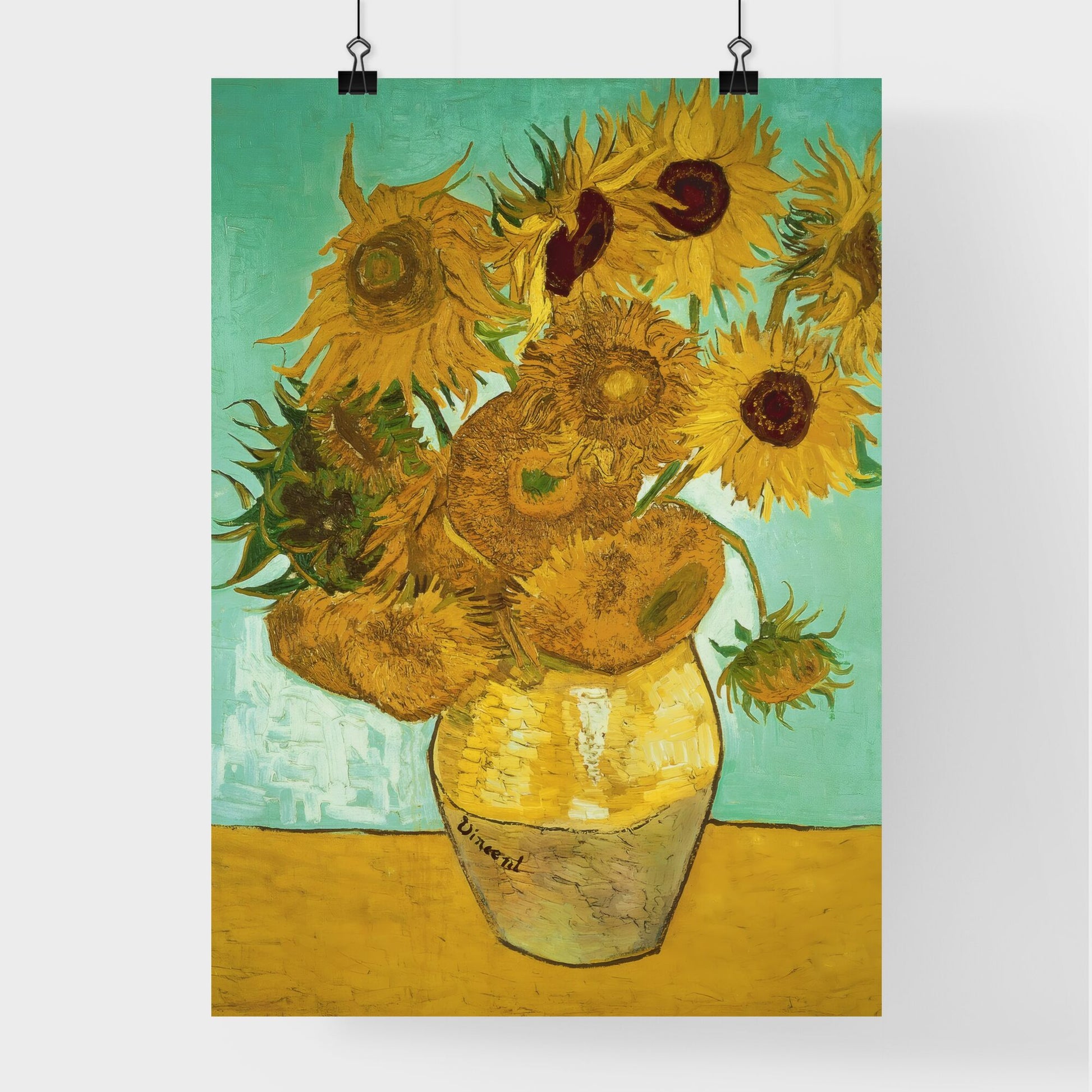 Sunflowers in a Vase by Vincent van Gogh Poster
