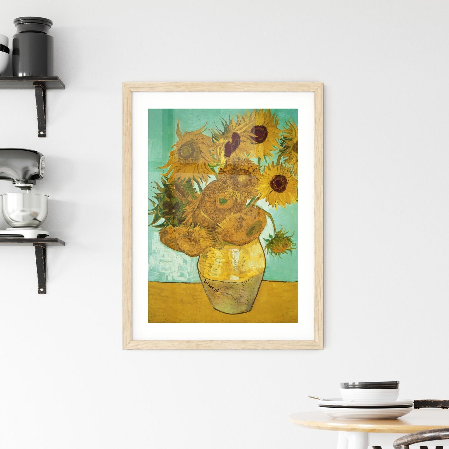 Framed Print of Sunflowers in a Vase by Vincent van Gogh