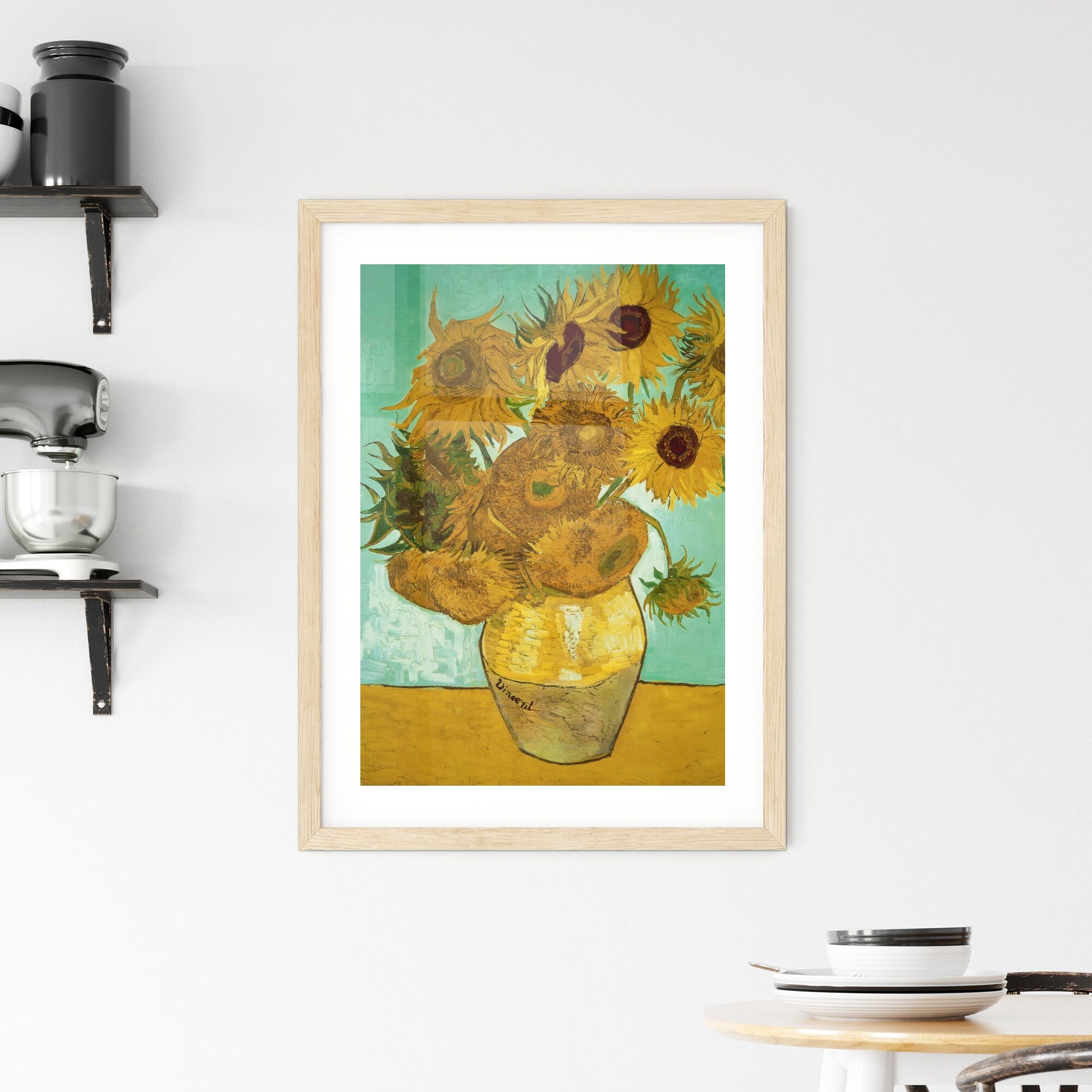 Framed Print of Sunflowers in a Vase by Vincent van Gogh