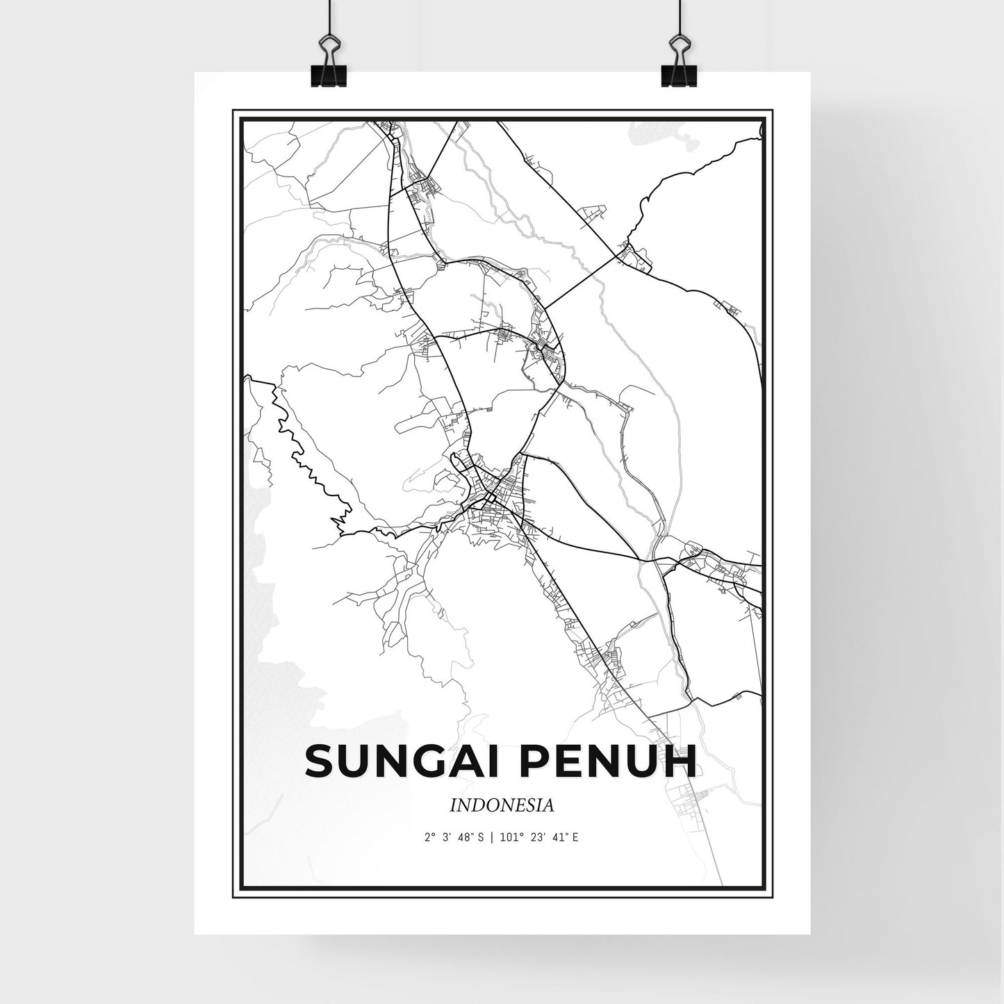 Sungai Penuh Indonesia - Premium City Map Poster