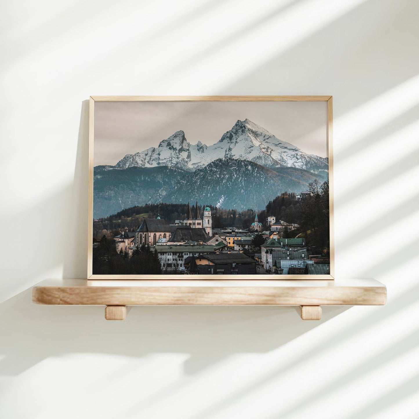 Berchtesgaden Print – Watzmann Mountain and Bavarian Town Wall Art