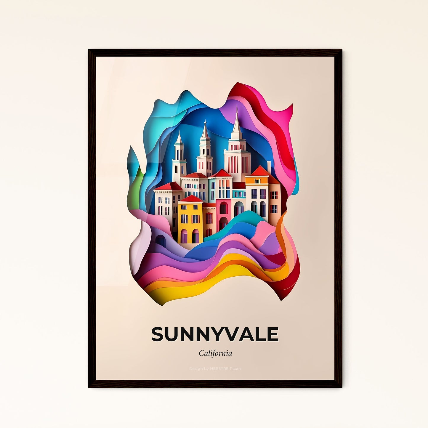 Vivid Sunnyvale, California - a colorful city with a church in the middle