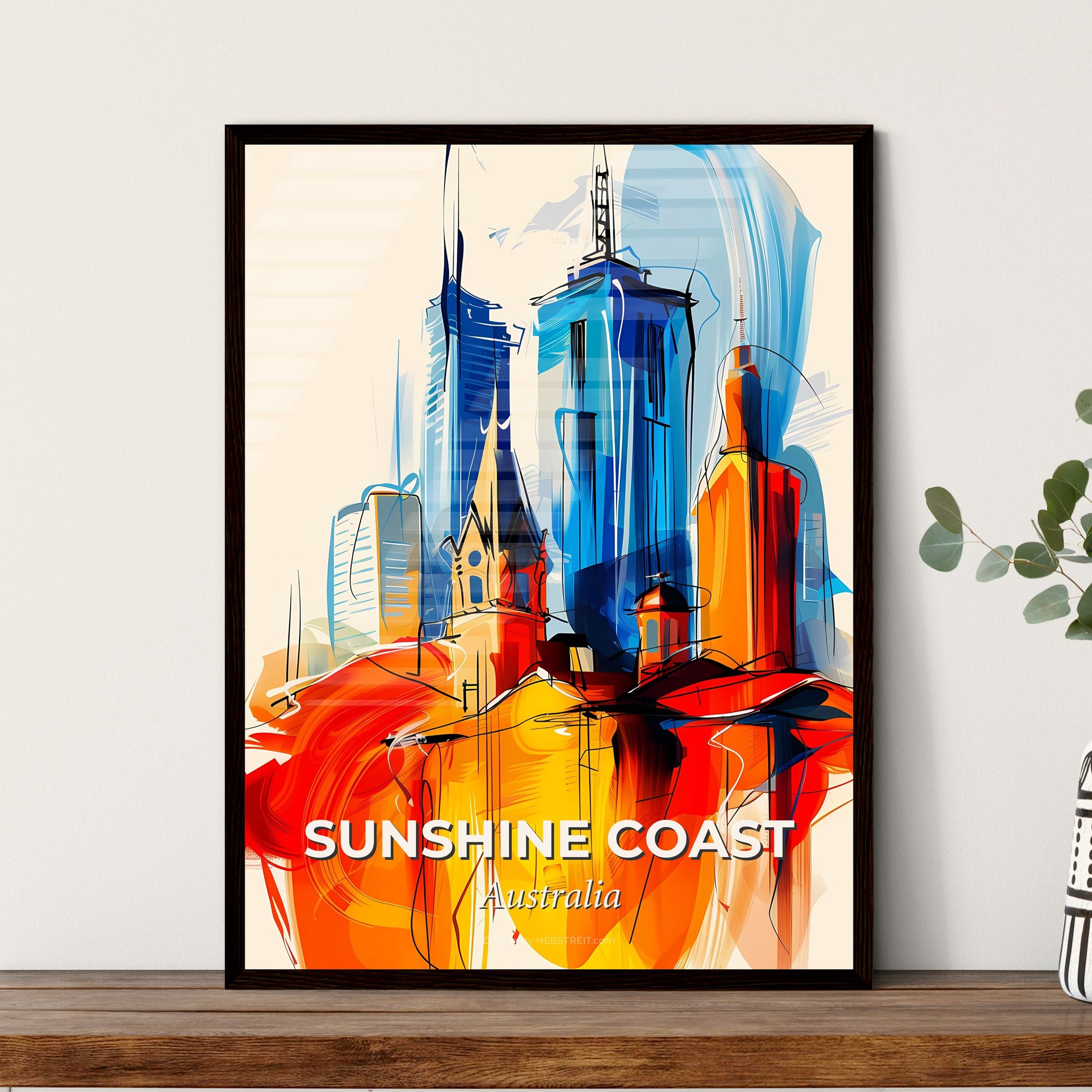 Vibrant Sunshine Coast, Australia - A Colorful Cityscape With Buildings And Spires