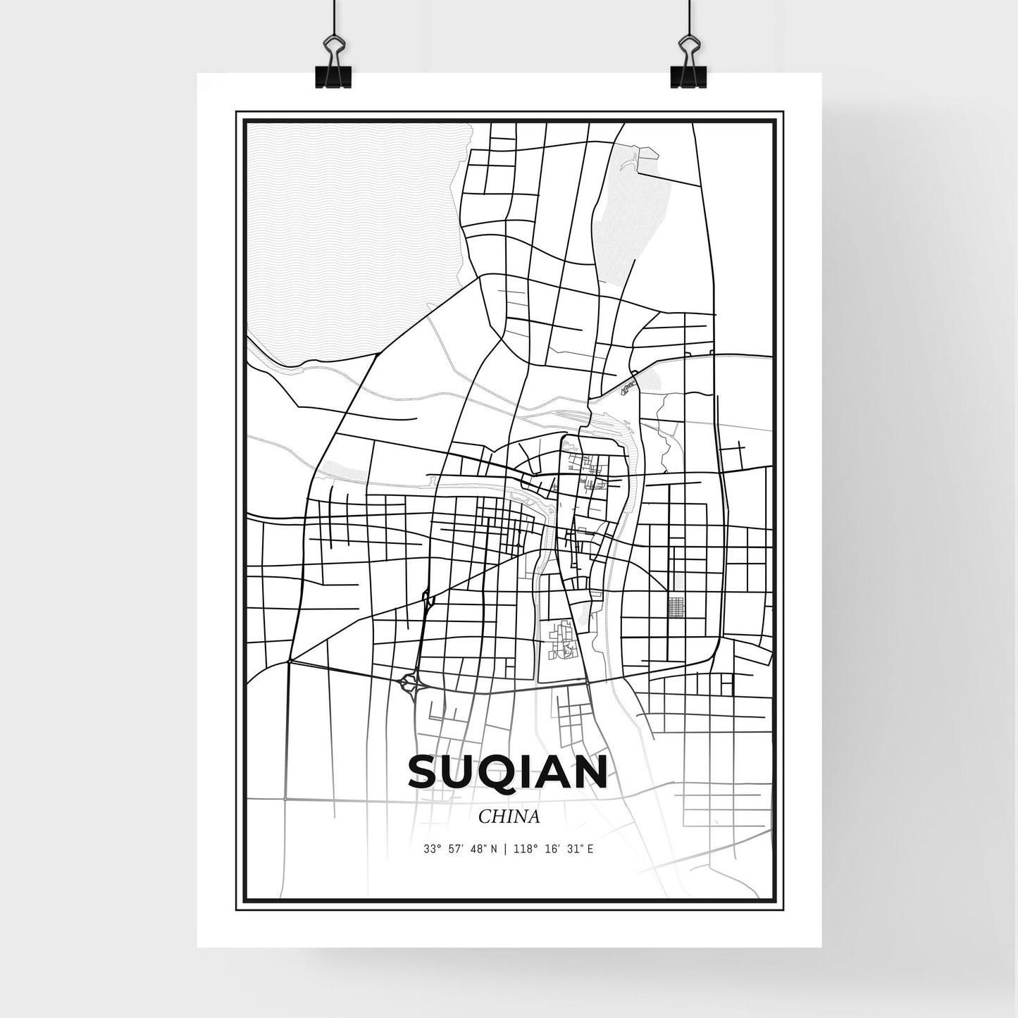 Suqian China - Premium City Map Poster