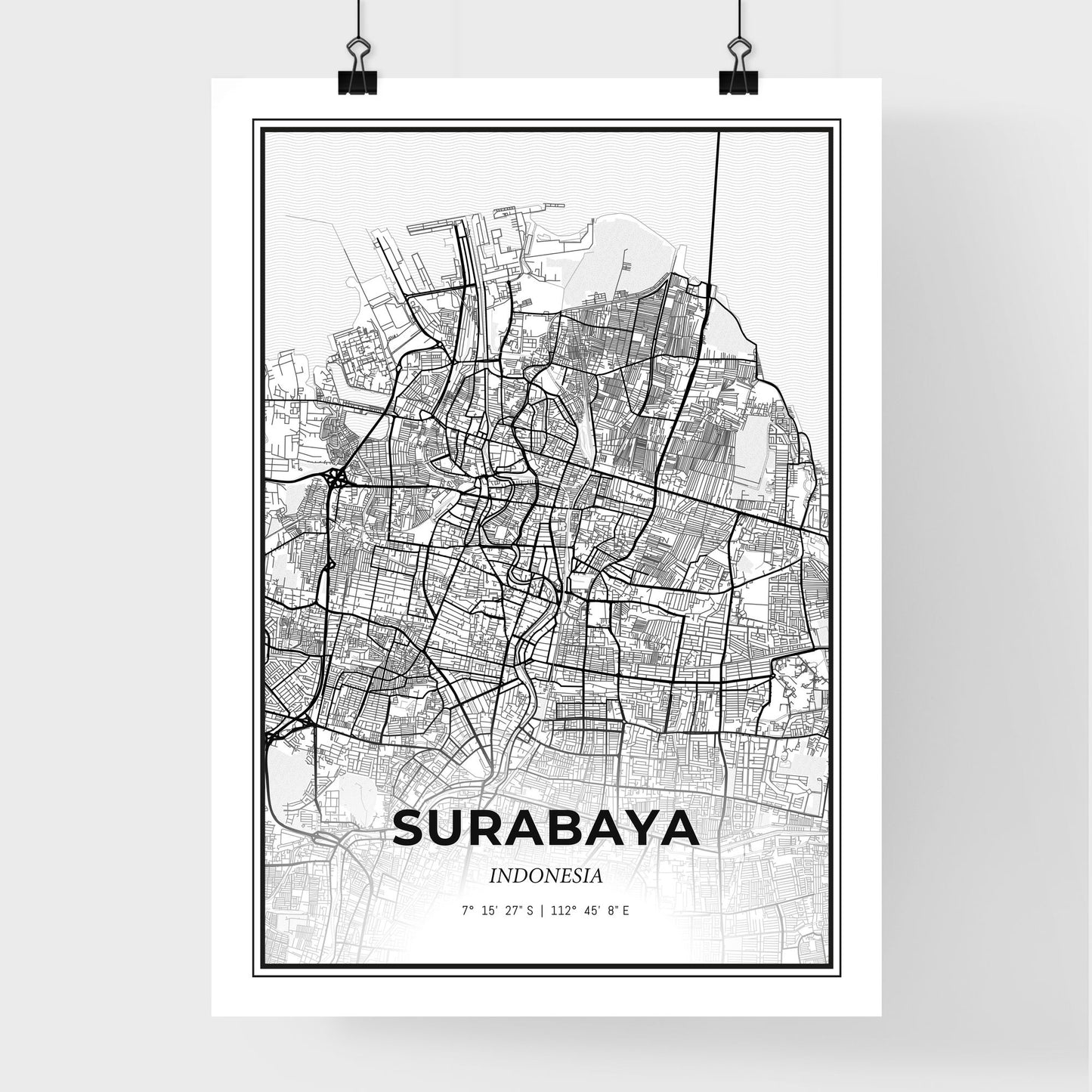 Surabaya Indonesia - Premium City Map Poster