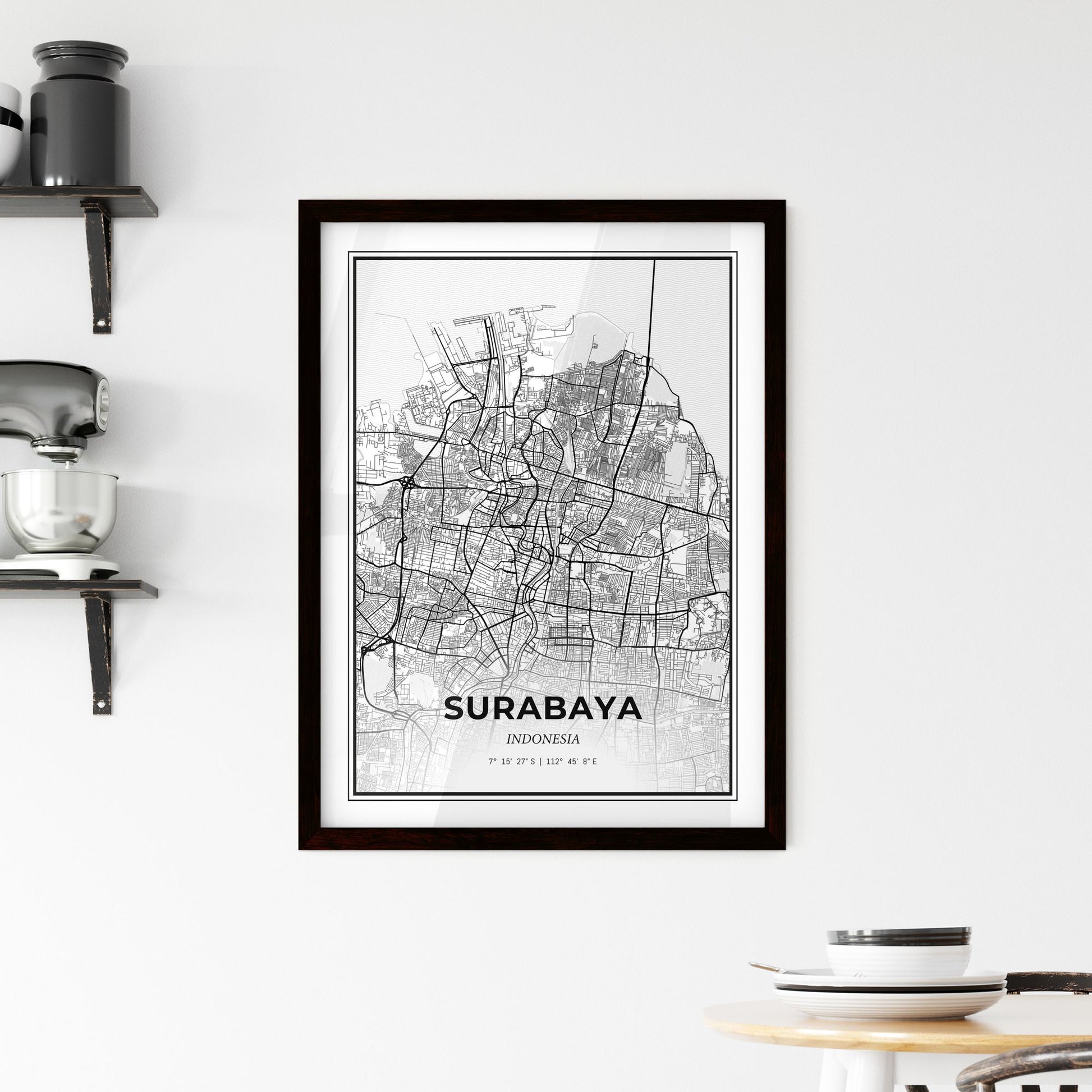 Surabaya Indonesia - Minimal City Map