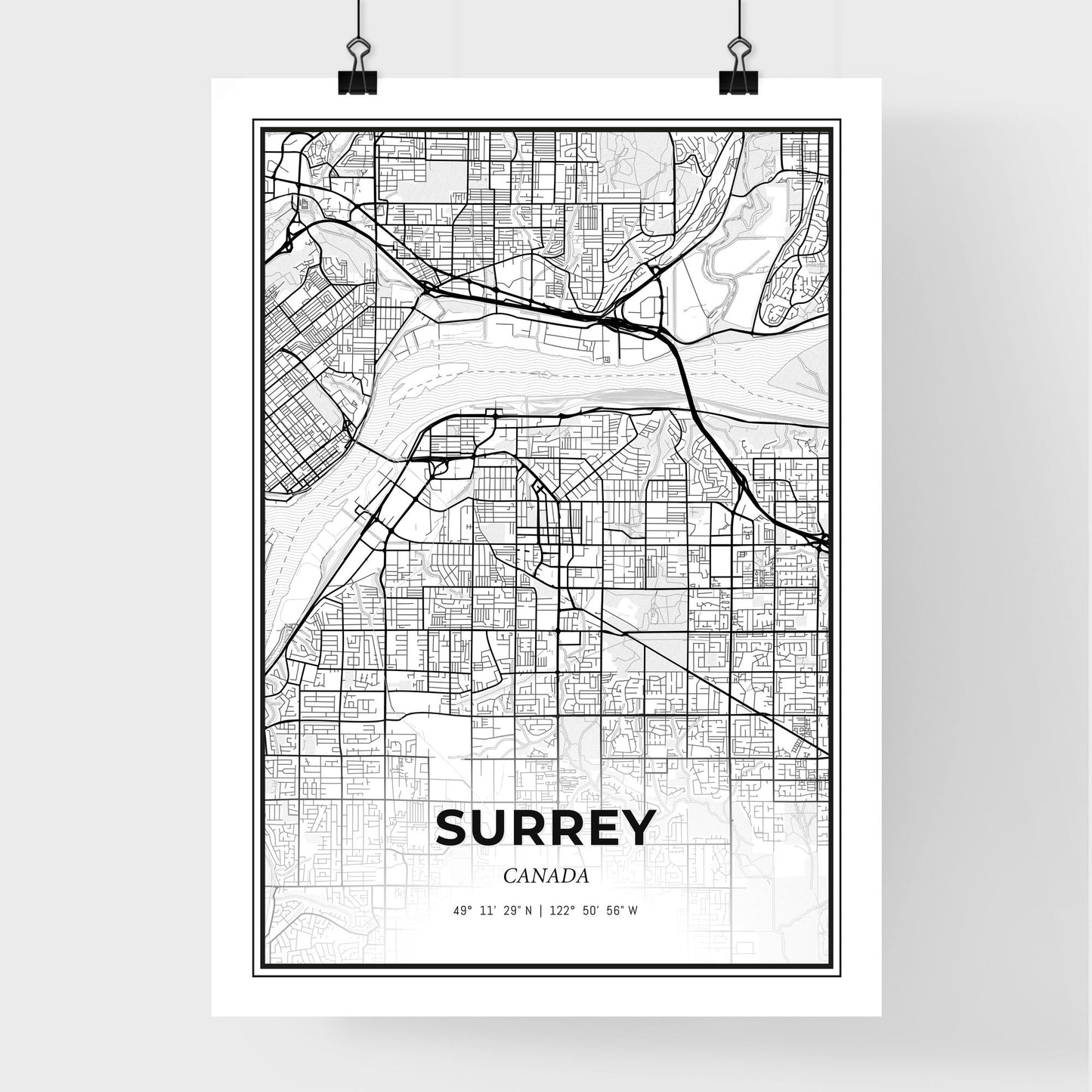 Surrey Canada - Premium City Map Poster