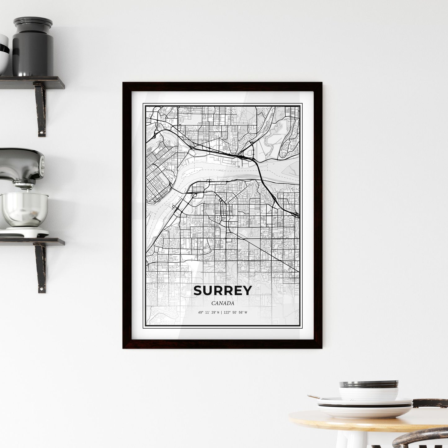 Surrey Canada - Minimal City Map