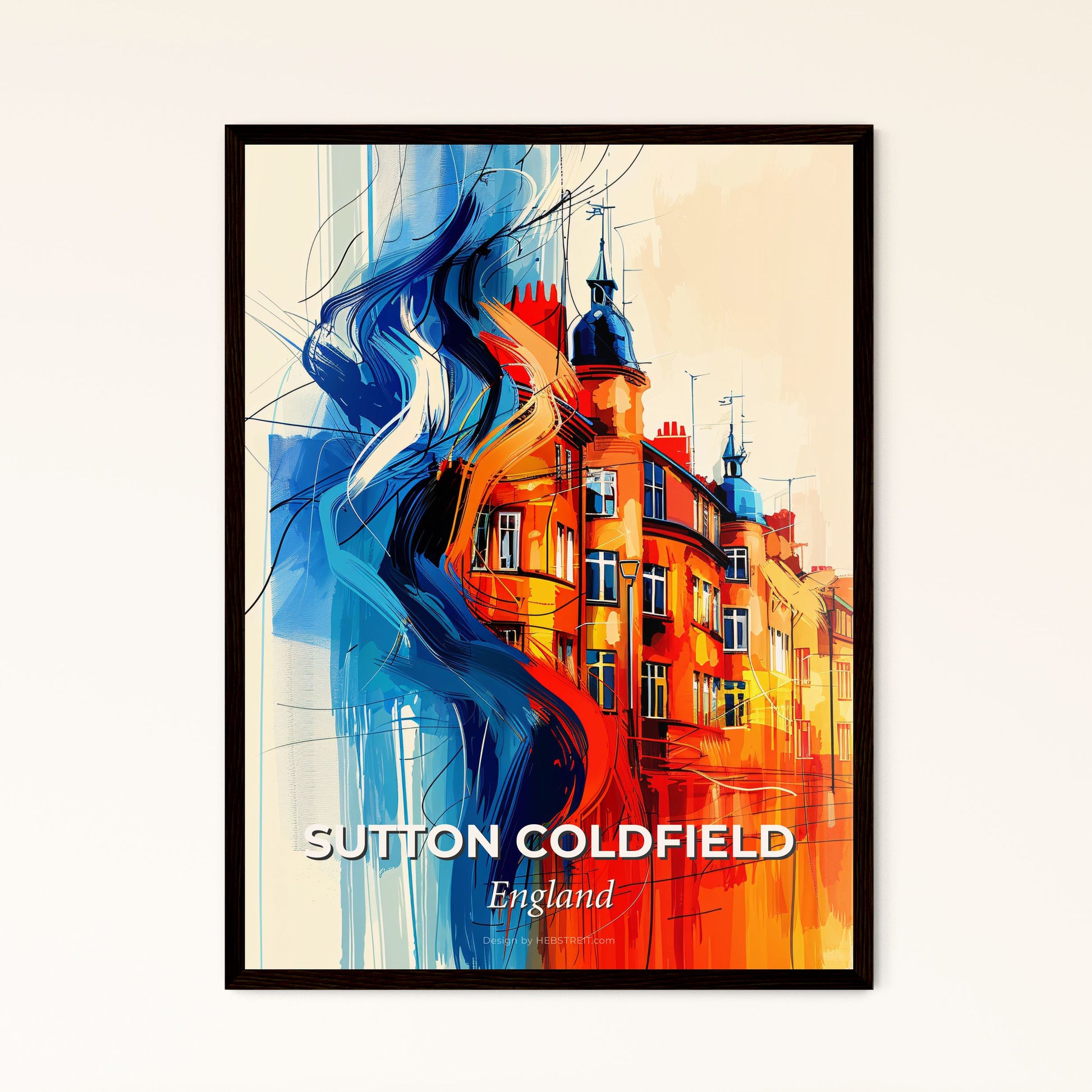 Vibrant Sutton Coldfield, England - A Painting Of A Building