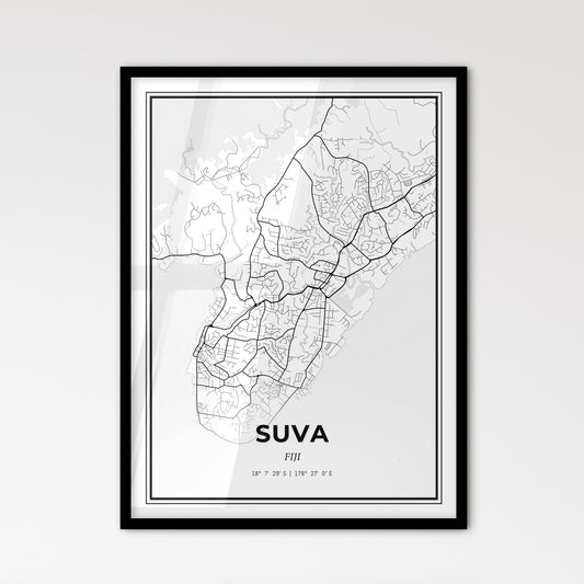 Suva Fiji - Scandinavian Style City Map for Modern Home Decor