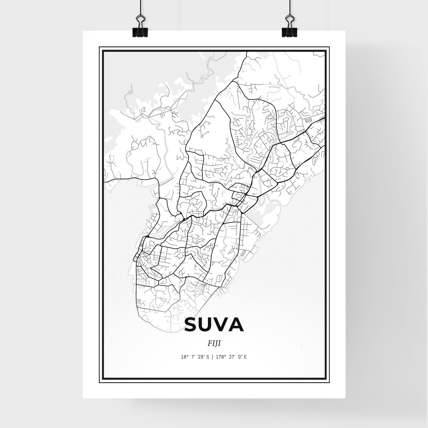 Suva Fiji - Premium City Map Poster