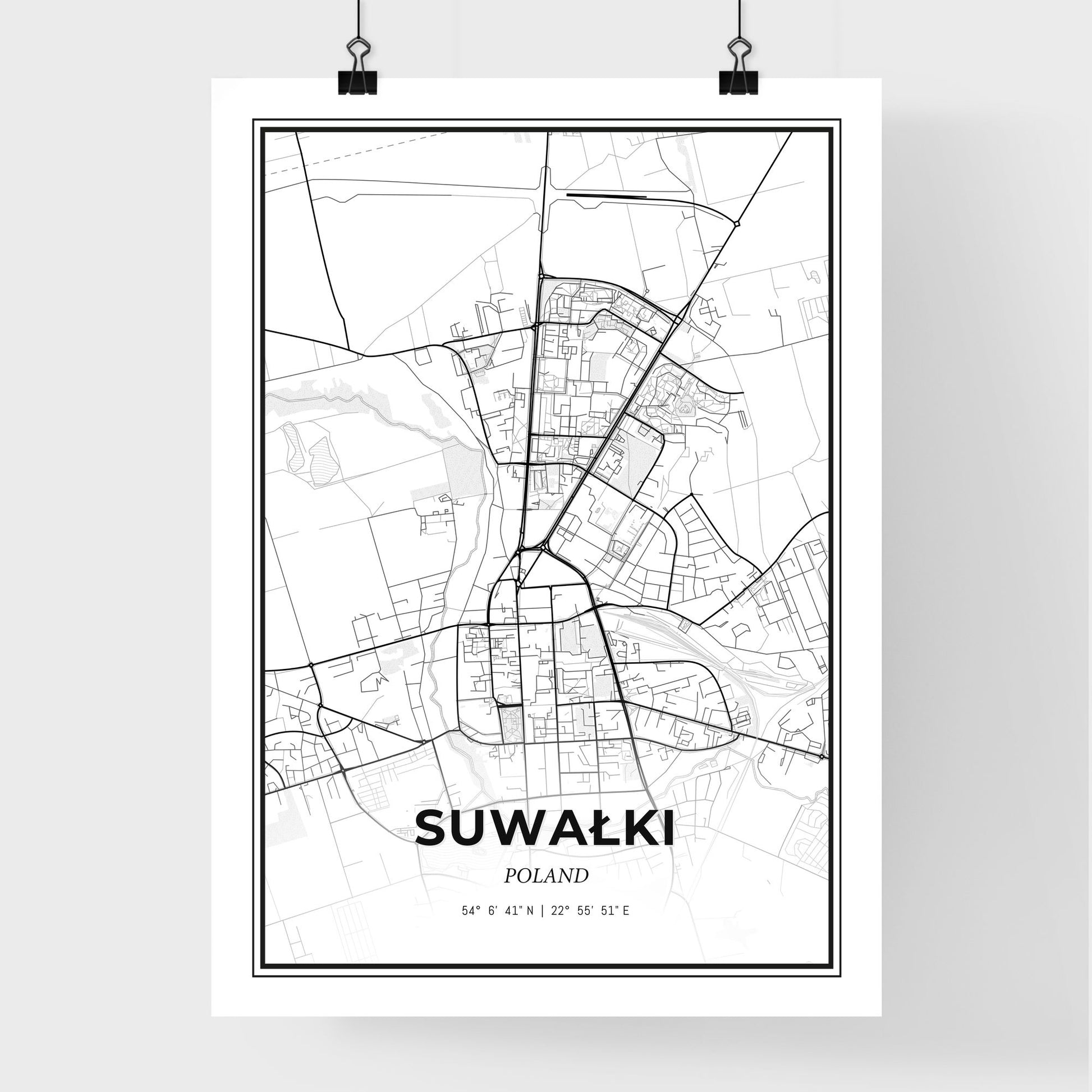 Suwałki Poland - Premium City Map Poster