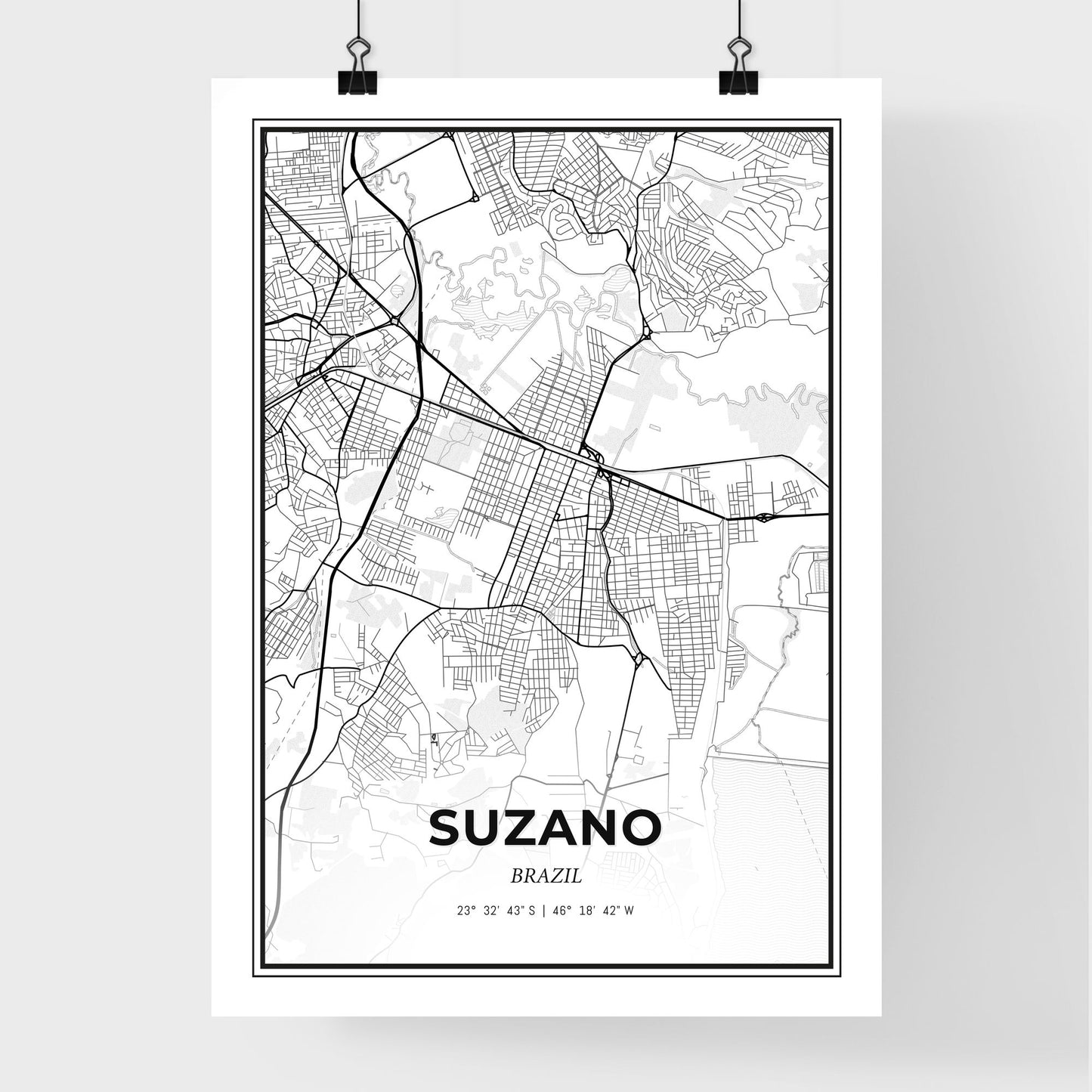 Suzano Brazil - Premium City Map Poster