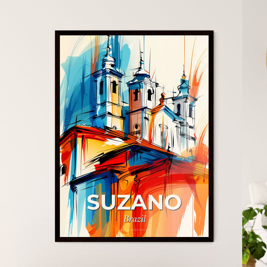 Vibrant Suzano, Brazil - A Painting Of A Building With Towers