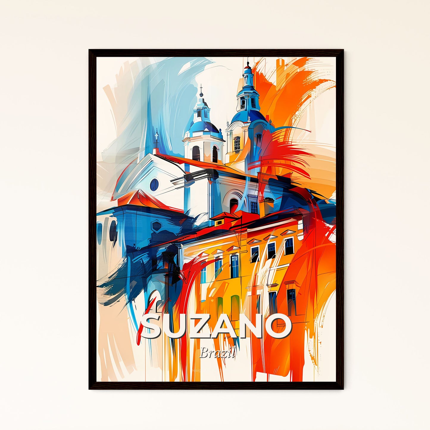 Vibrant Suzano, Brazil - A Painting Of A Building