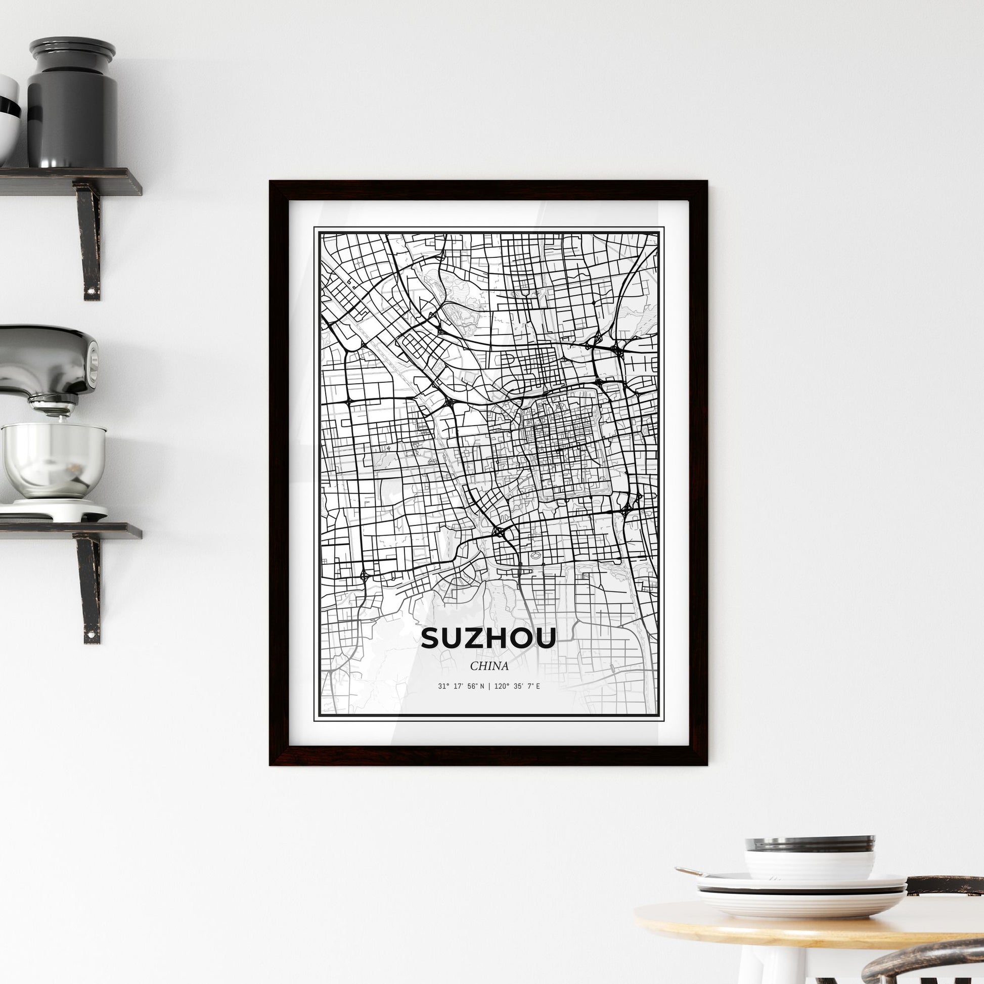 Suzhou China - Minimal City Map