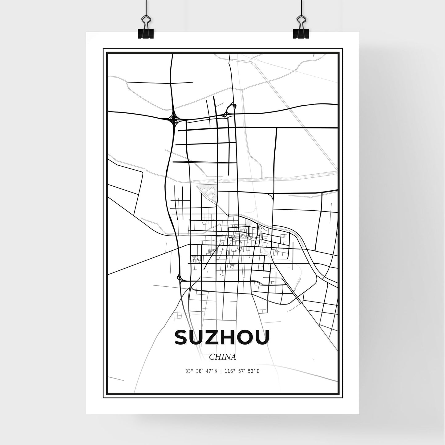 Suzhou China - Premium City Map Poster