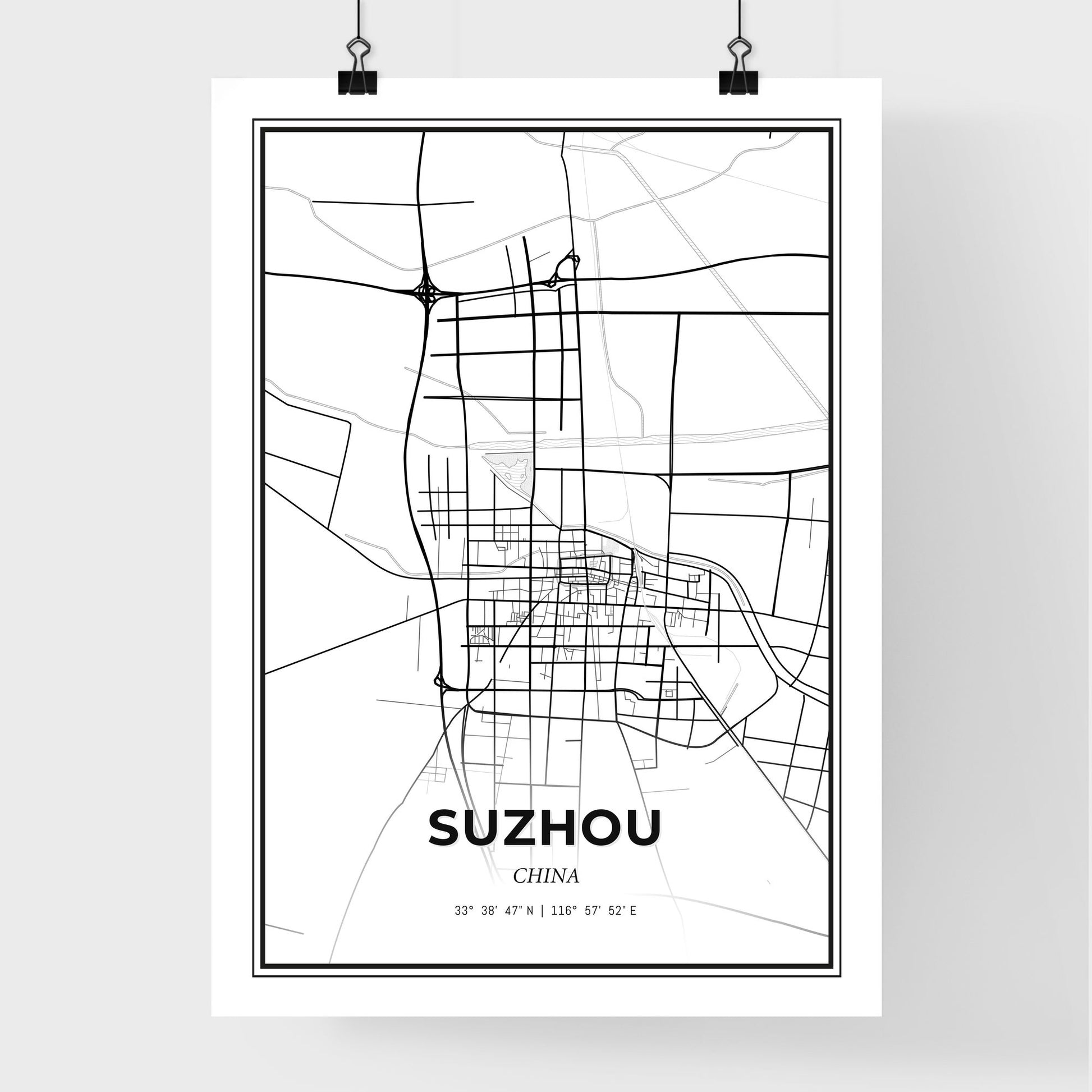 Suzhou China - Premium City Map Poster